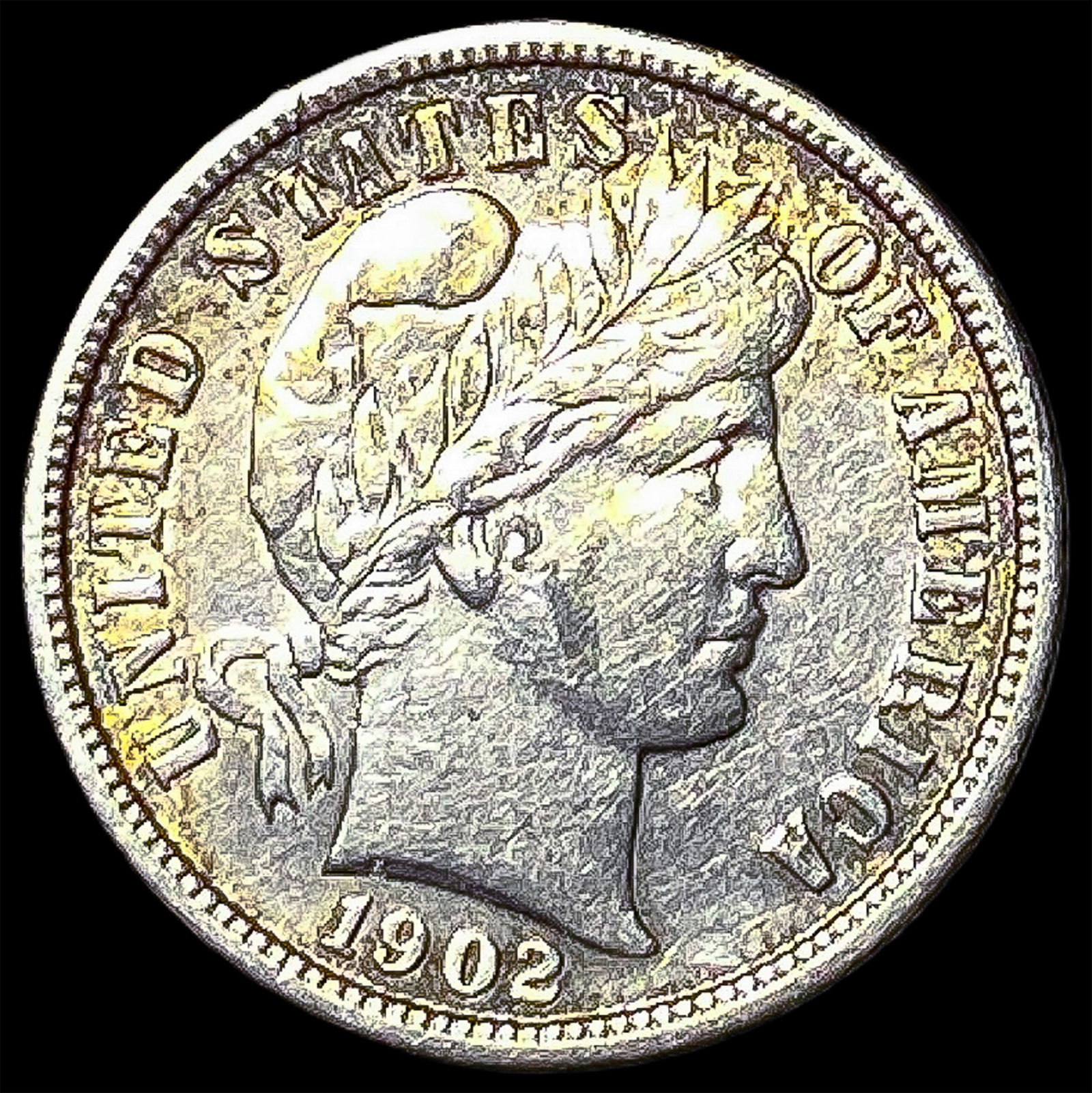 1902-S Silver Barber Dime CLOSELY UNCIRCULATED: 1902-S Silver Barber Dime CLOSELY UNCIRCULATED