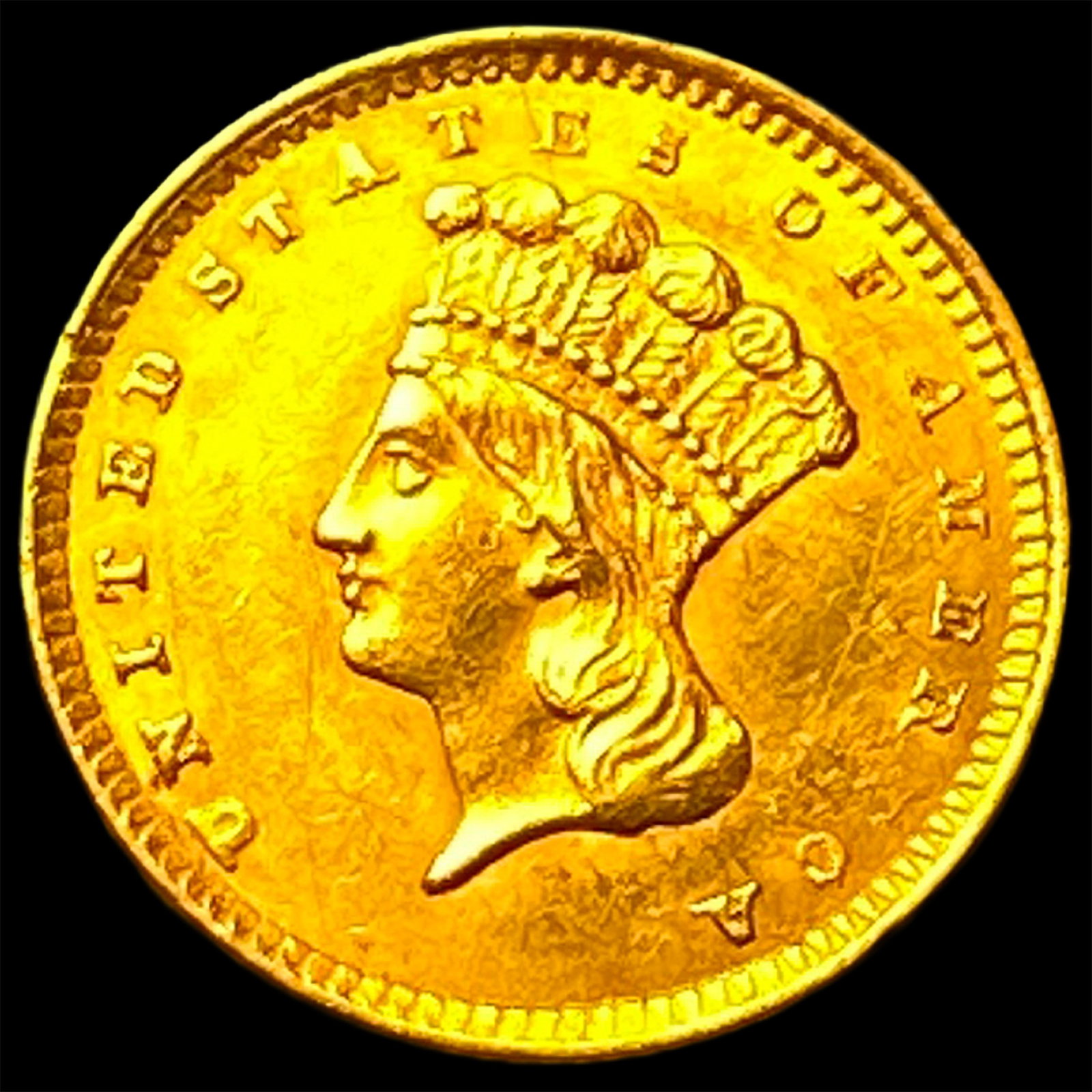1856 Gold $1 Indian Princess Type 3 CHOICE AU (1 of 2)