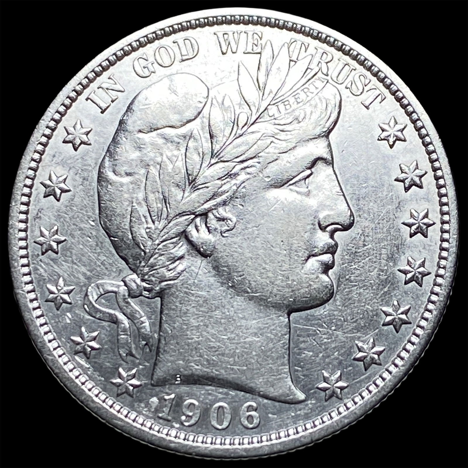1906-D Silver Barber Half Dollar CLOSELY UNCIRCULATED: 1906-D Silver Barber Half Dollar CLOSELY UNCIRCULATED