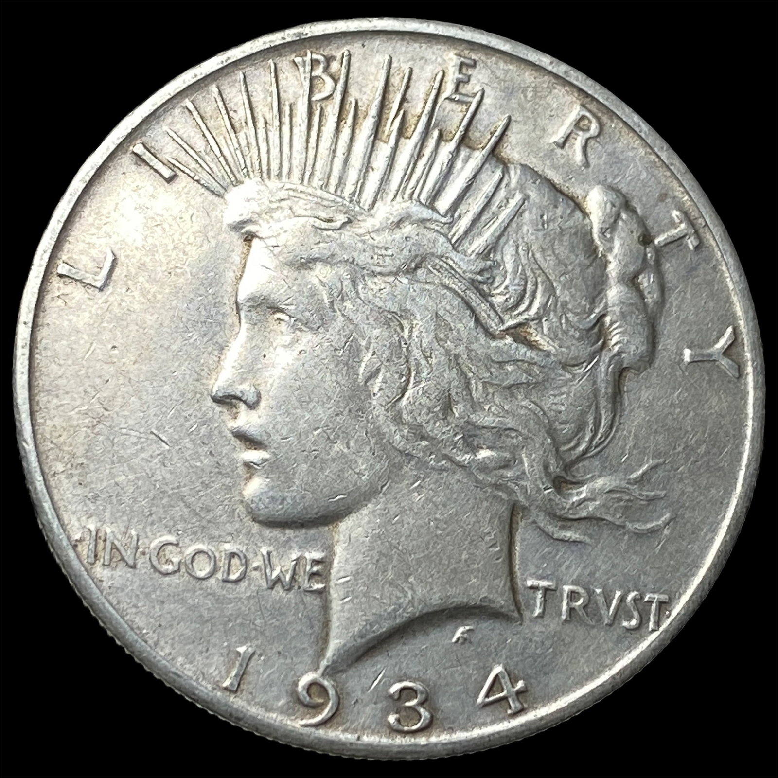 1934-S Peace Silver Dollar NEARLY UNCIRCULATED: 1934-S Peace Silver Dollar NEARLY UNCIRCULATED