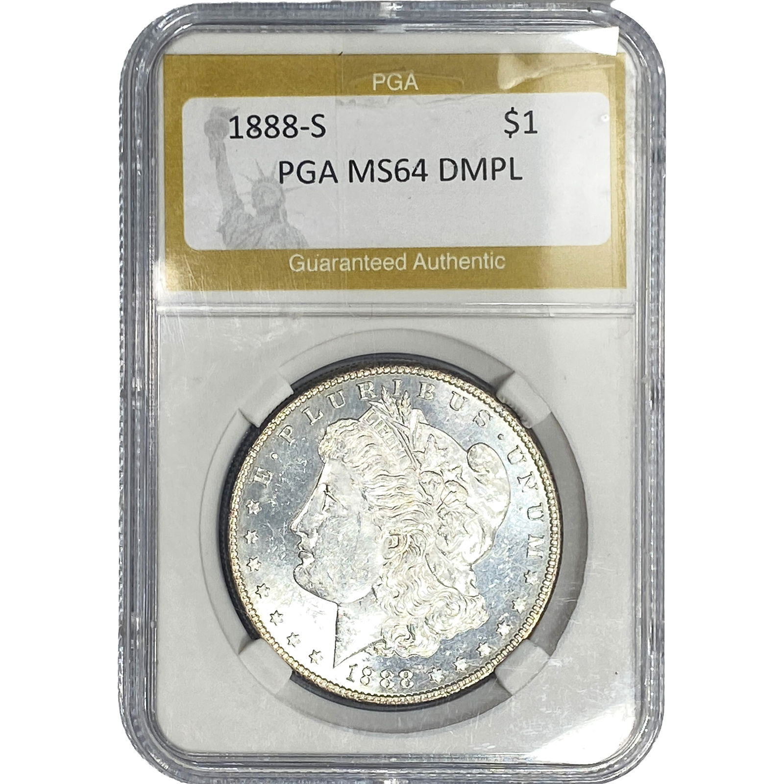 1888-S Morgan Silver Dollar PGA MS64 DMPL: 1888-S Morgan Silver Dollar PGA MS64 DMPL