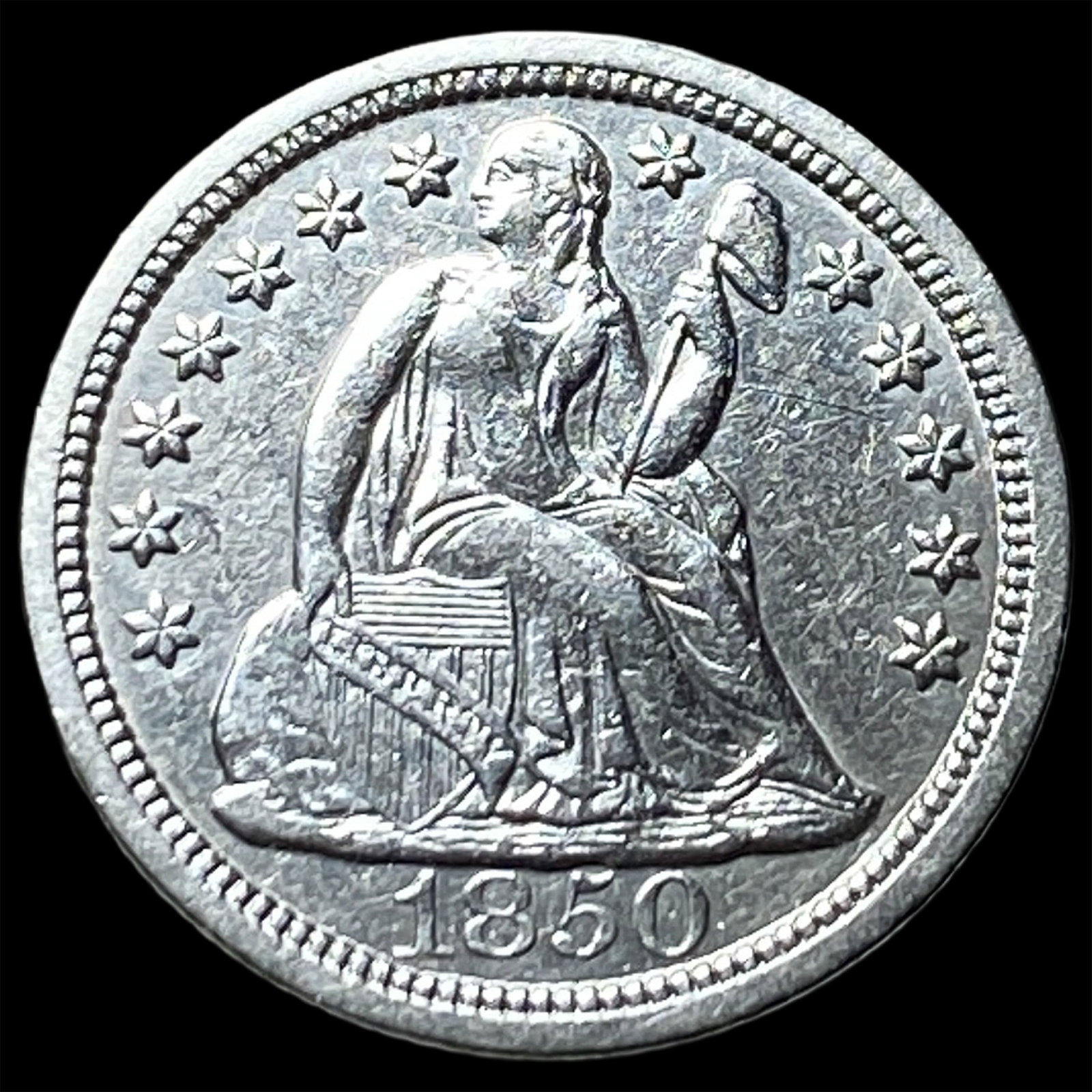 1850 Seated Liberty Dime CLOSELY UNCIRCULATED (1 of 2)