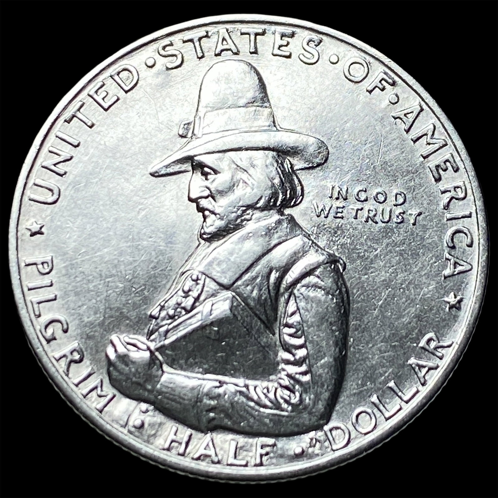 1920 Silver Pilgrim Half Dollar CLOSELY UNCIRCULATED (1 of 2)