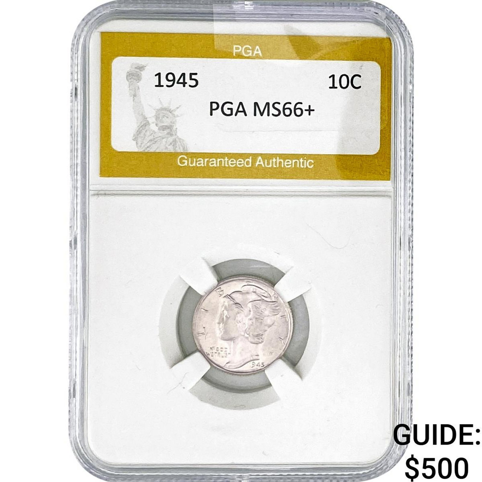 1945 Mercury Silver Dime PGA MS66+: 1945 Mercury Silver Dime PGA MS66+