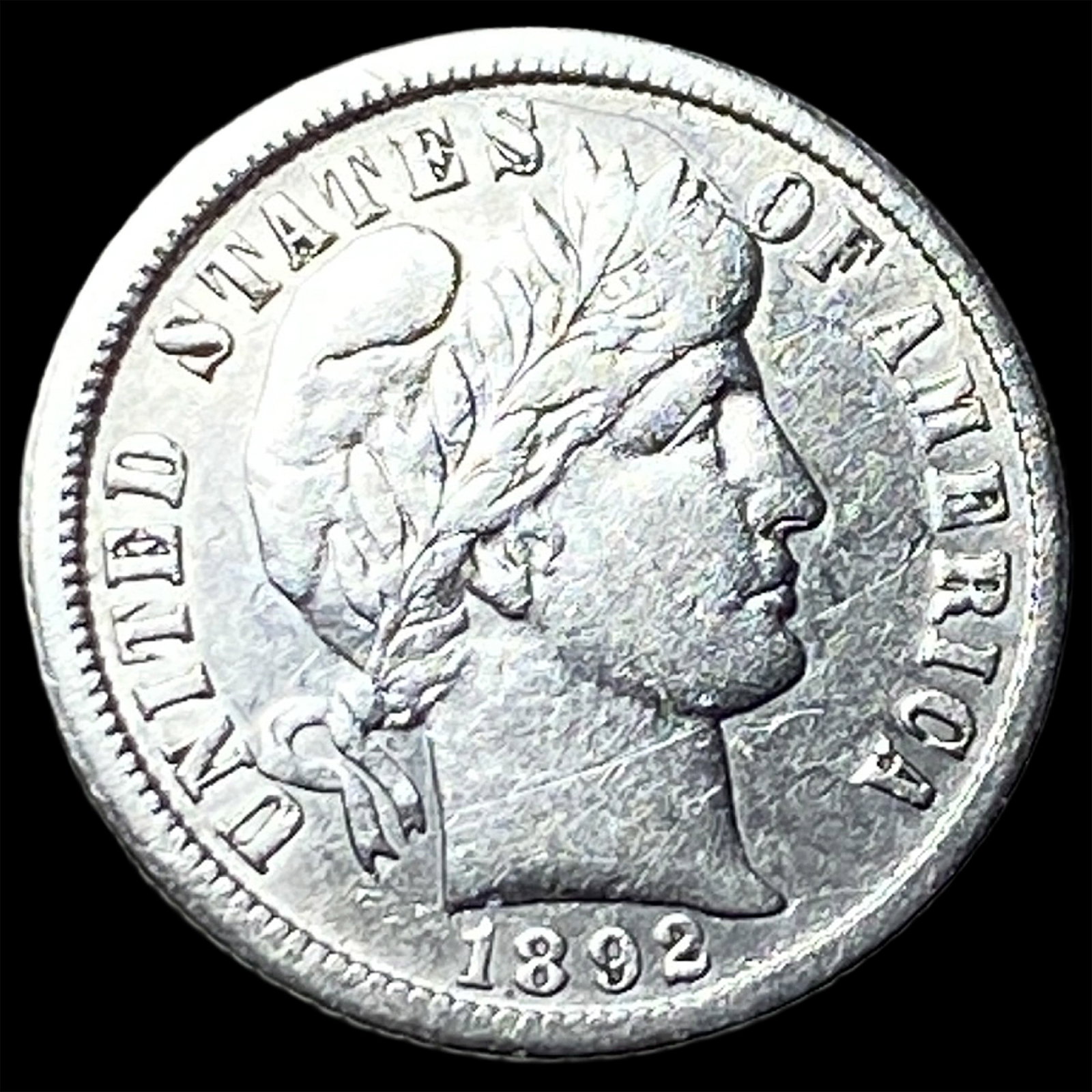 1892-O Silver Barber Dime CLOSELY UNCIRCULATED (1 of 2)