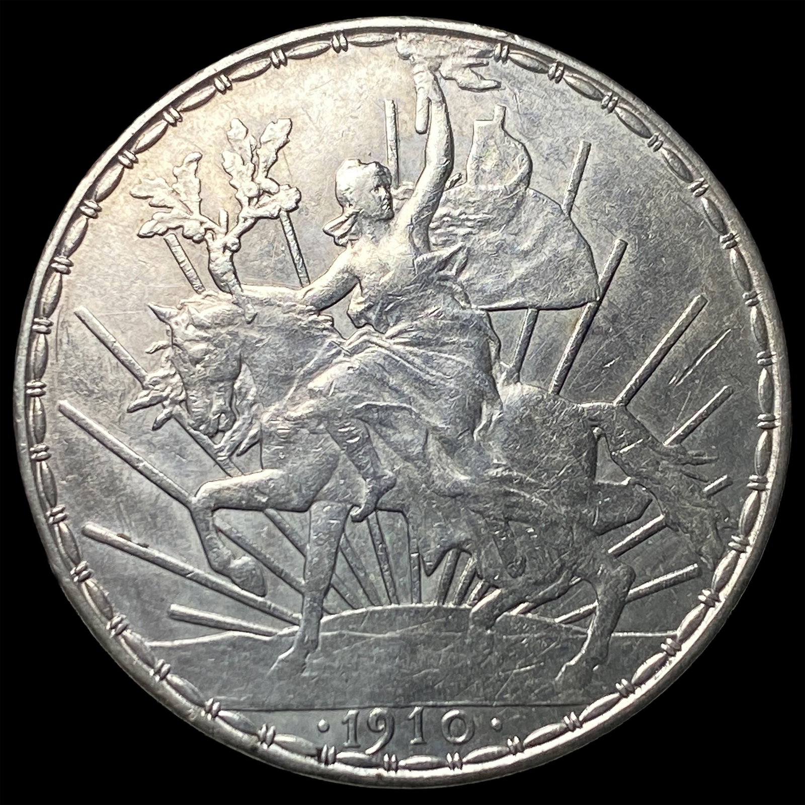 1910 Mexico Silver Peso CLOSELY UNCIRCULATED (1 of 2)