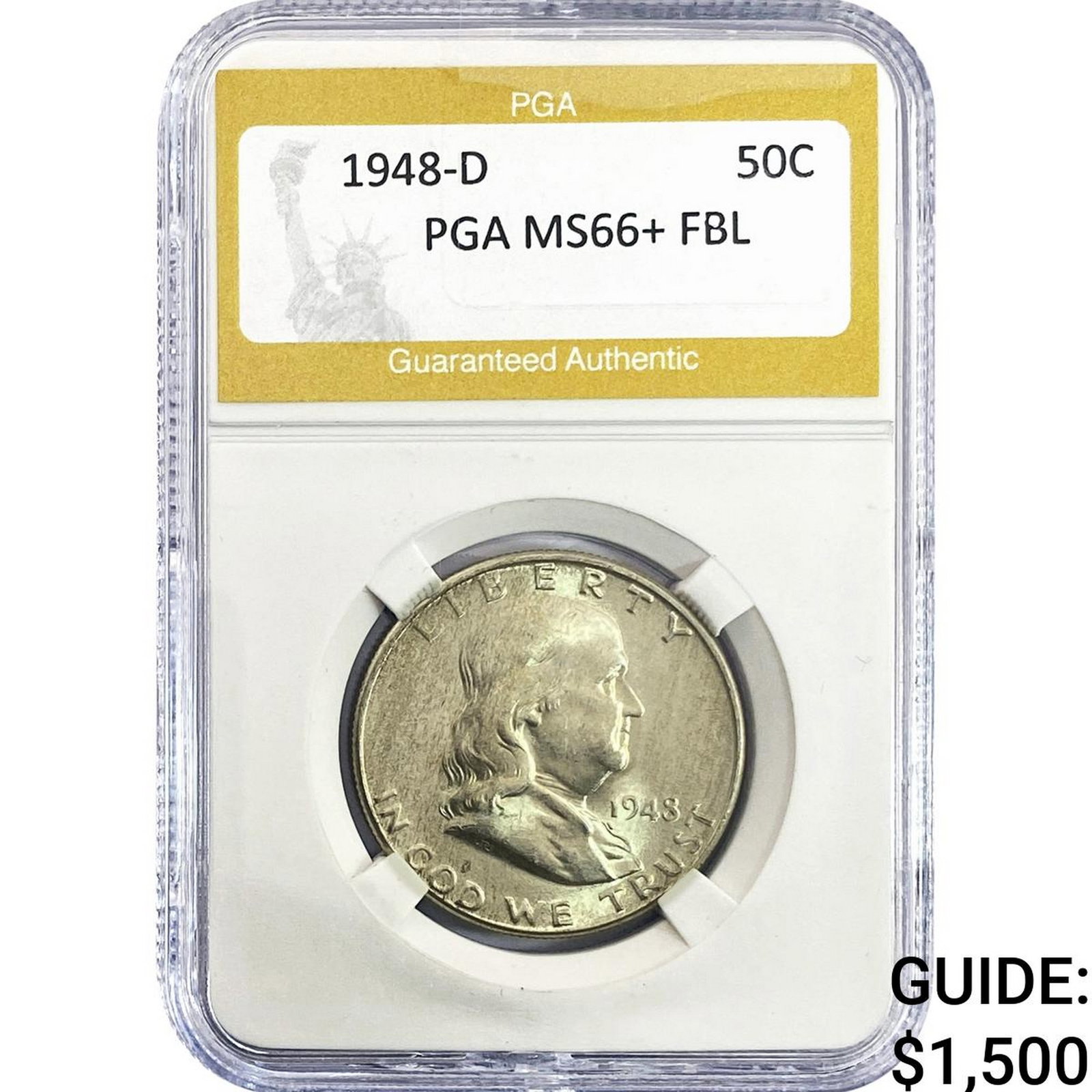 1948-D Franklin Half Dollar PGA MS66+ FBL (1 of 2)