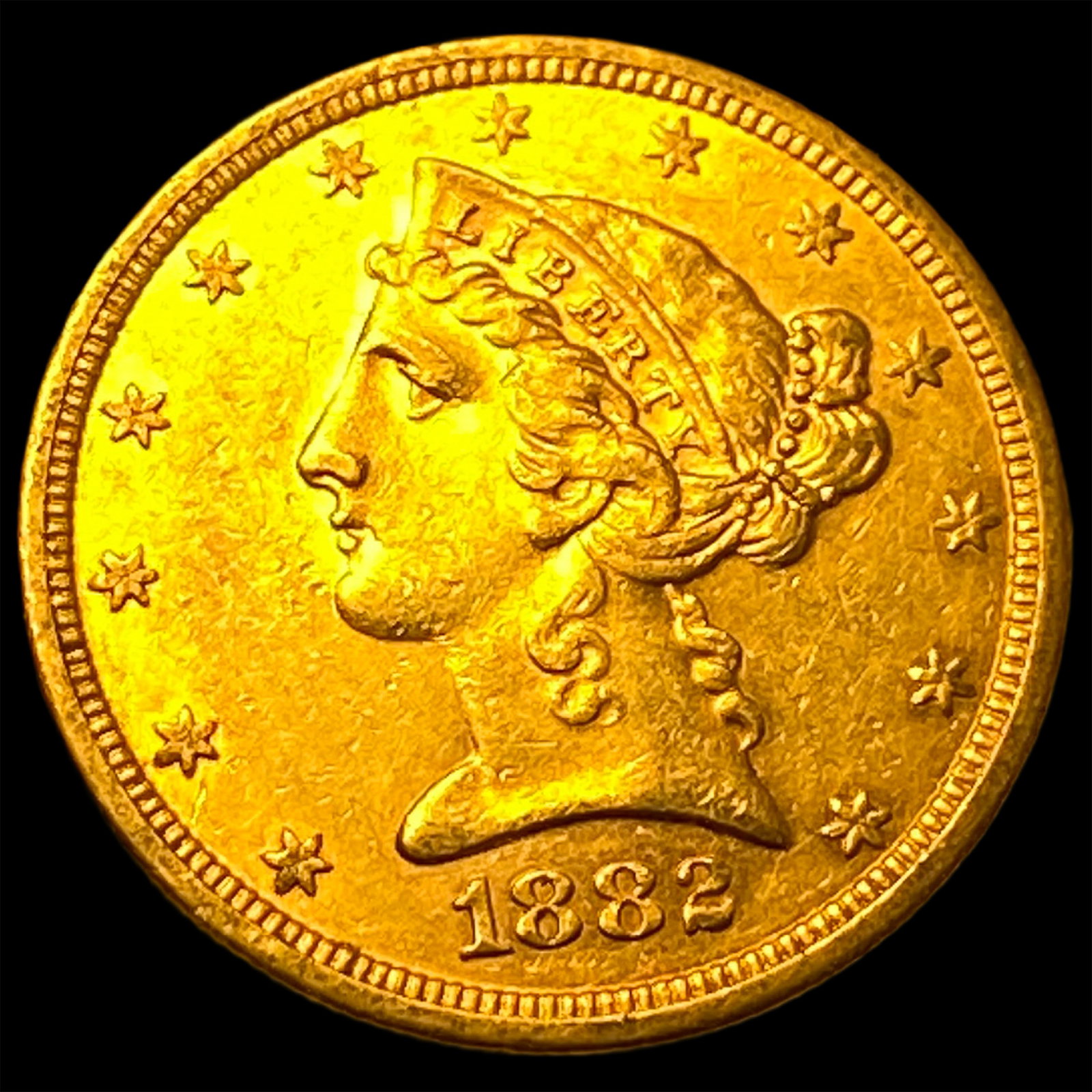 1882-S Gold $5 Liberty Head Half Eagle UNCIRCULATED (1 of 2)