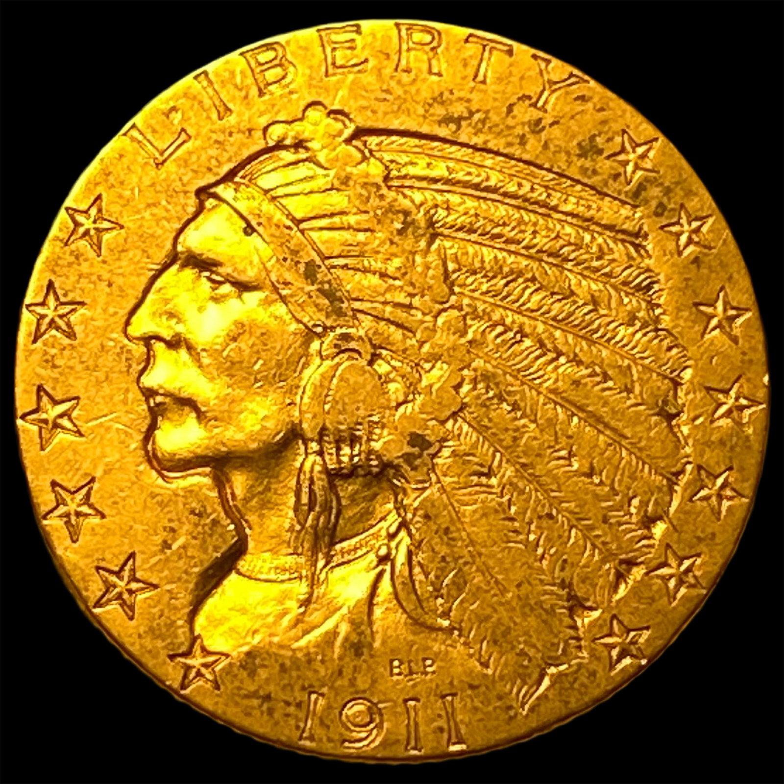 1911 Indian Head Half Eagle $5 Gold CLOSELY UNCIRCULATED: 1911 Indian Head Half Eagle $5 Gold CLOSELY UNCIRCULATED