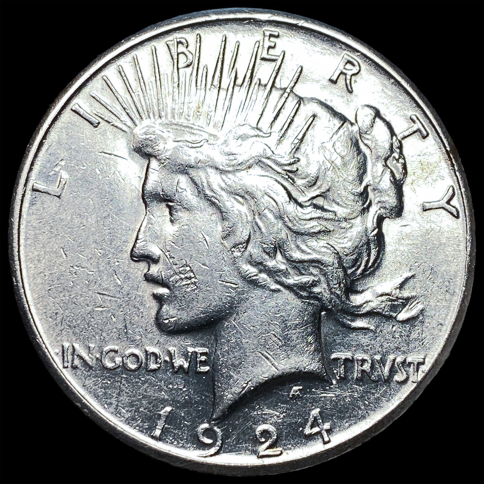 1924-S Silver Peace Dollar CLOSELY UNCIRCULATED: 1924-S Silver Peace Dollar CLOSELY UNCIRCULATED
