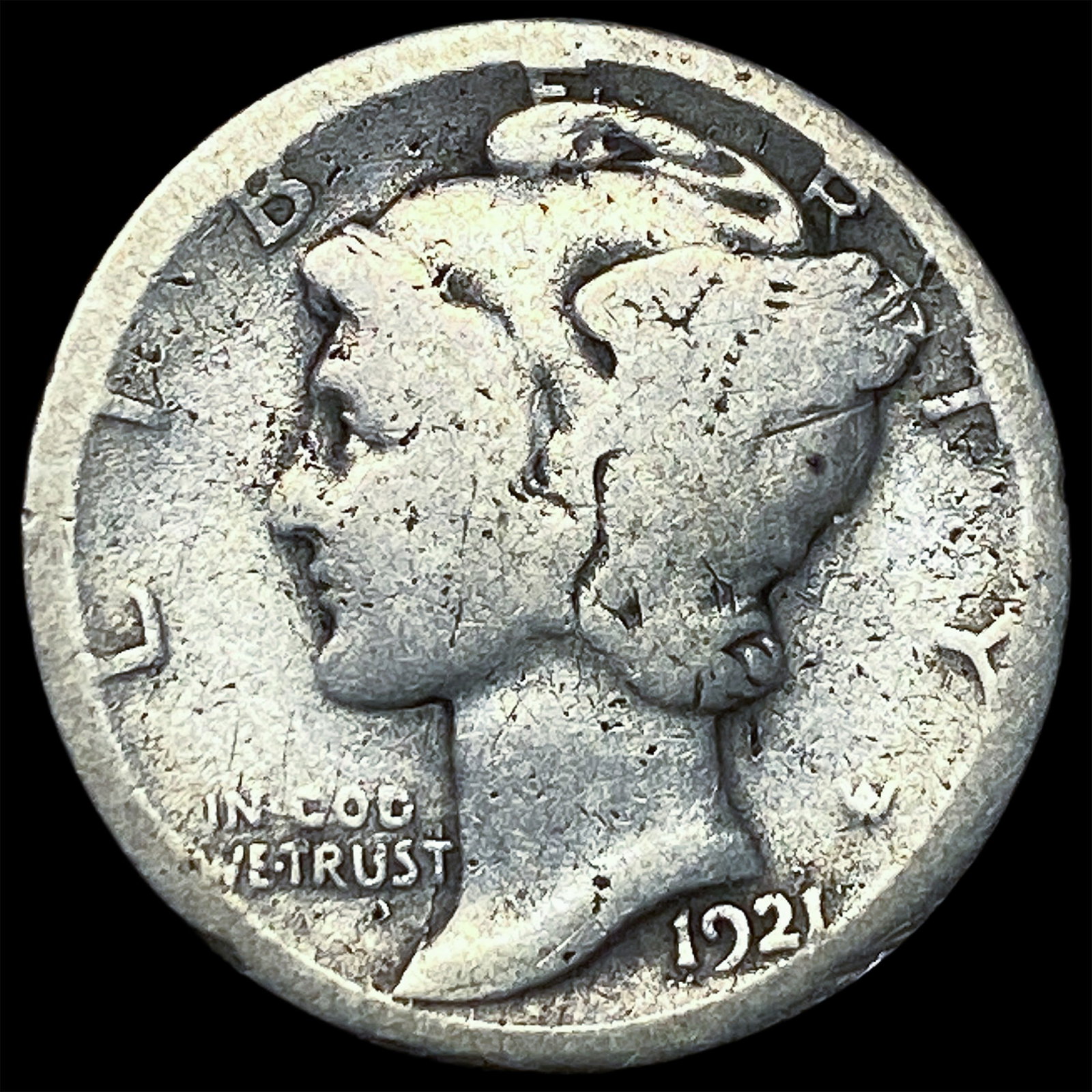 1921 Mercury Dime NICELY CIRCULATED: 1921 Mercury Dime NICELY CIRCULATED