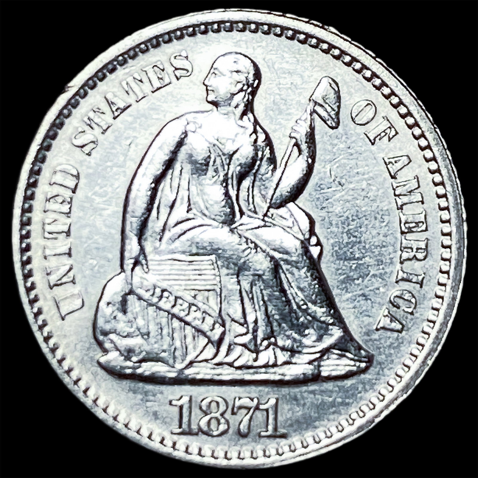 1871 Silver Half Dime UNCIRCULATED: 1871 Silver Half Dime UNCIRCULATED