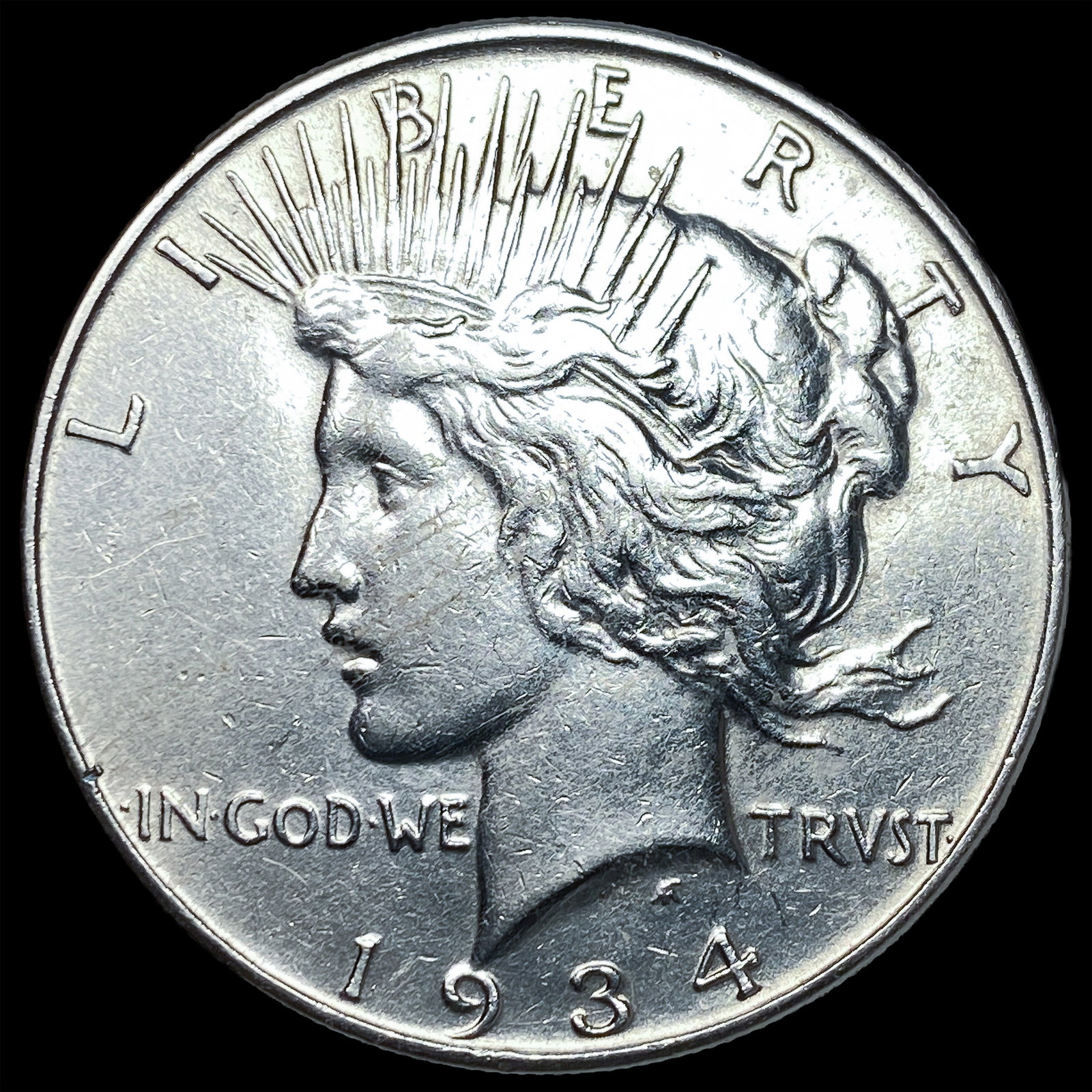 1934 Silver Peace Dollar CLOSELY UNCIRCULATED: 1934 Silver Peace Dollar CLOSELY UNCIRCULATED
