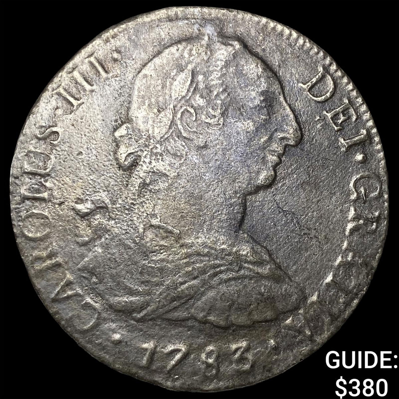 1783 Colonial Spain Silver "El Cazador" Shipwreck 8 Reale NEARLY UNCIRCULATED: 1783 Colonial Spain Silver "El Cazador" Shipwreck 8 Reale NEARLY UNCIRCULATED