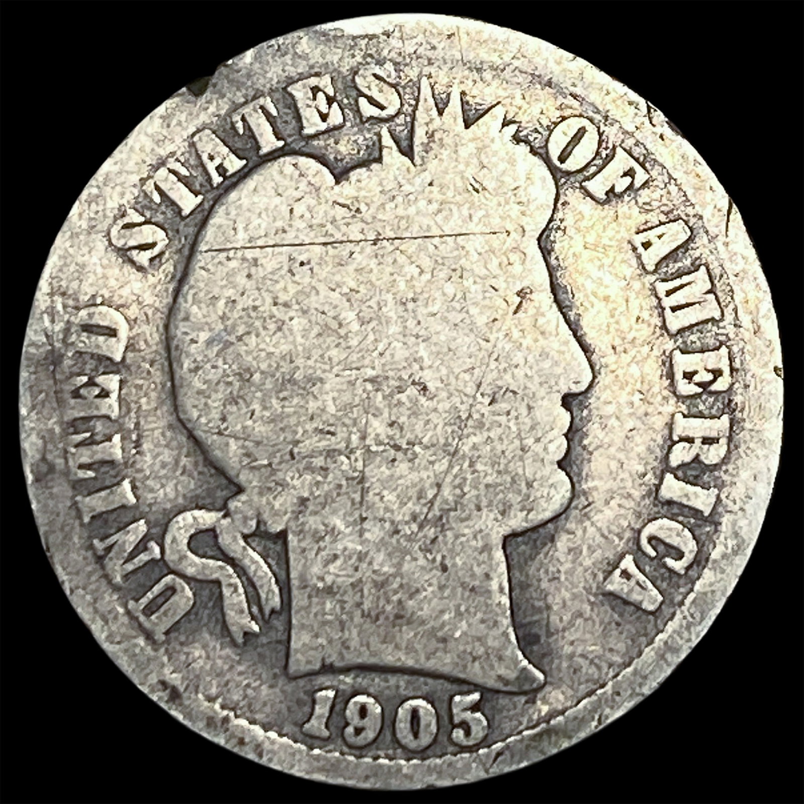 1905-O Silver Barber Dime NICELY CIRCULATED: 1905-O Silver Barber Dime NICELY CIRCULATED