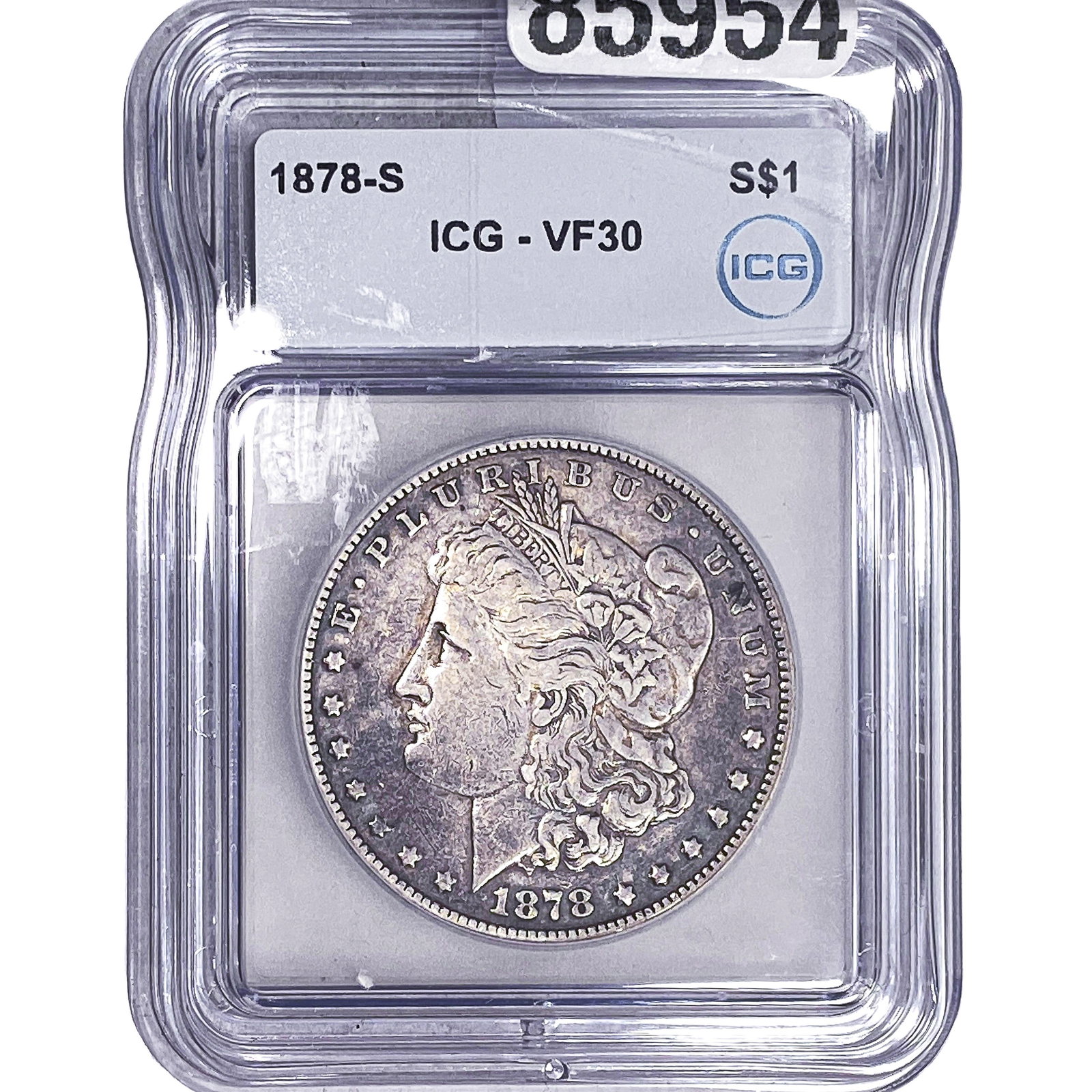 1878-S Morgan Silver Dollar ICG CF30: 1878-S Morgan Silver Dollar ICG CF30