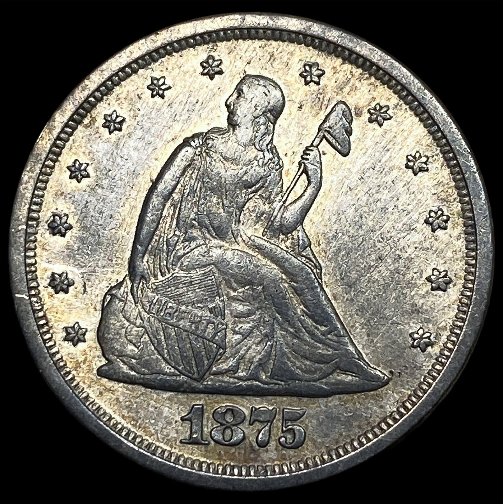 1875-S Silver Twenty Cent Piece CLOSELY UNCIRCULATED (1 of 2)