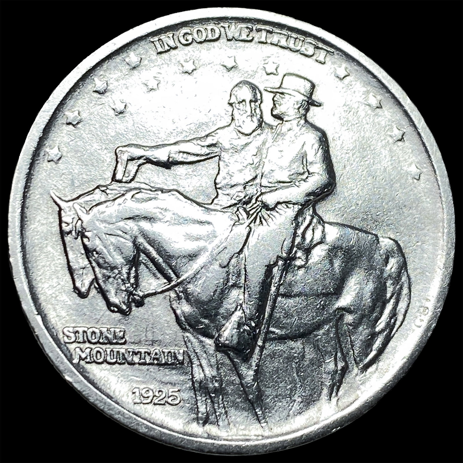 1925 Silver Stone Mountain Half Dollar NEARLY UNCIRCULATED: 1925 Silver Stone Mountain Half Dollar NEARLY UNCIRCULATED