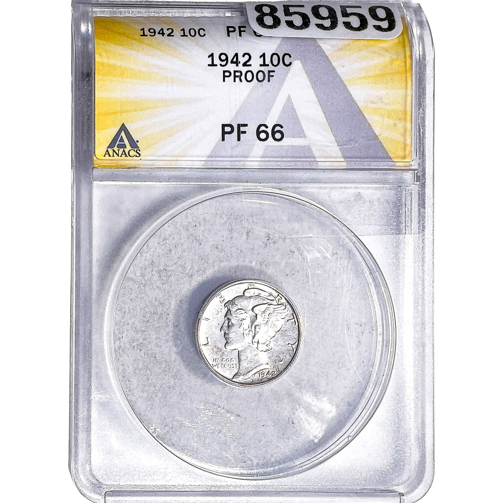 1942 Mercury Silver Dime ANACS PF66: 1942 Mercury Silver Dime ANACS PF66