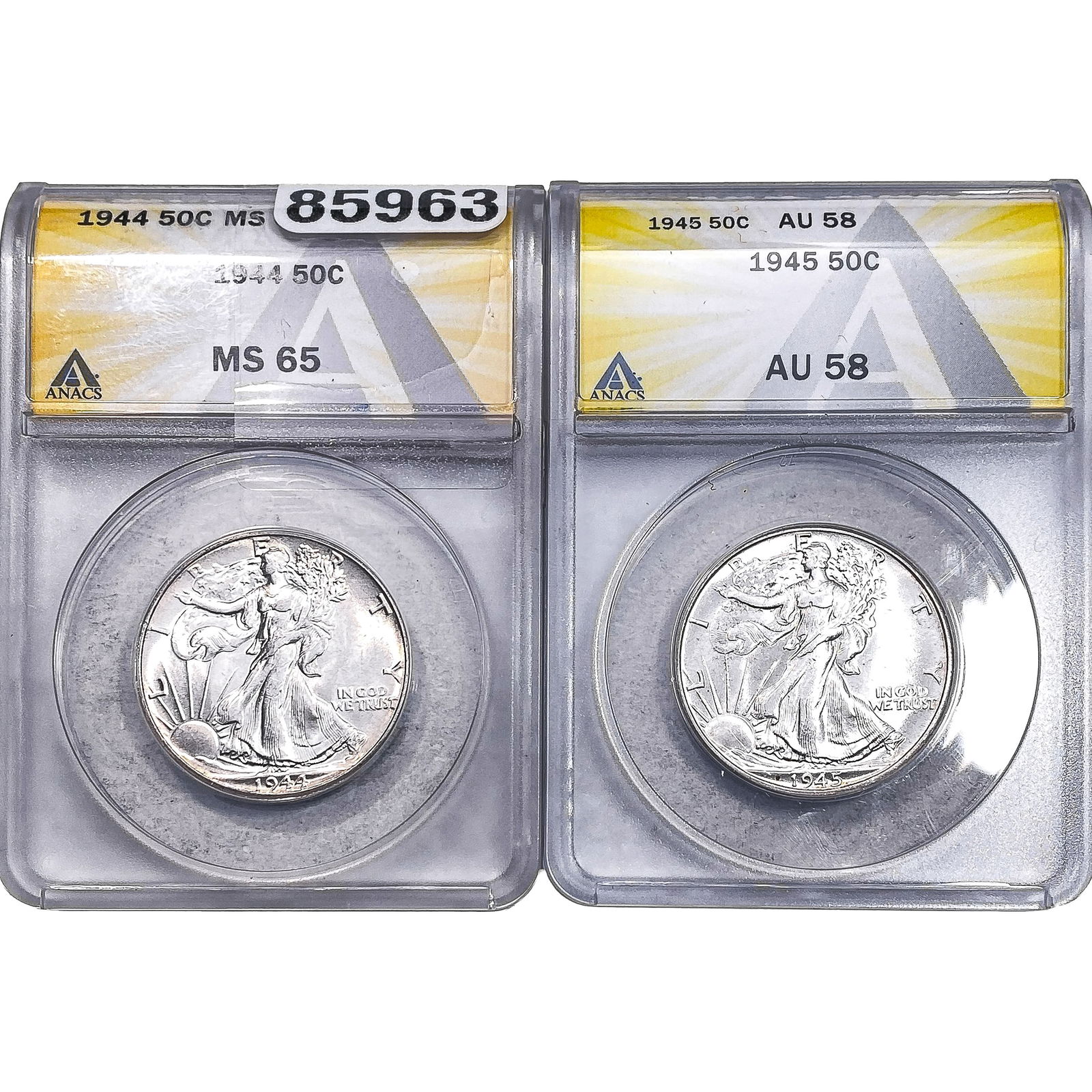 [2 Coins]1944-1945 Walking Liberty Half Dollar: [2 Coins]1944-1945 Walking Liberty Half Dollar