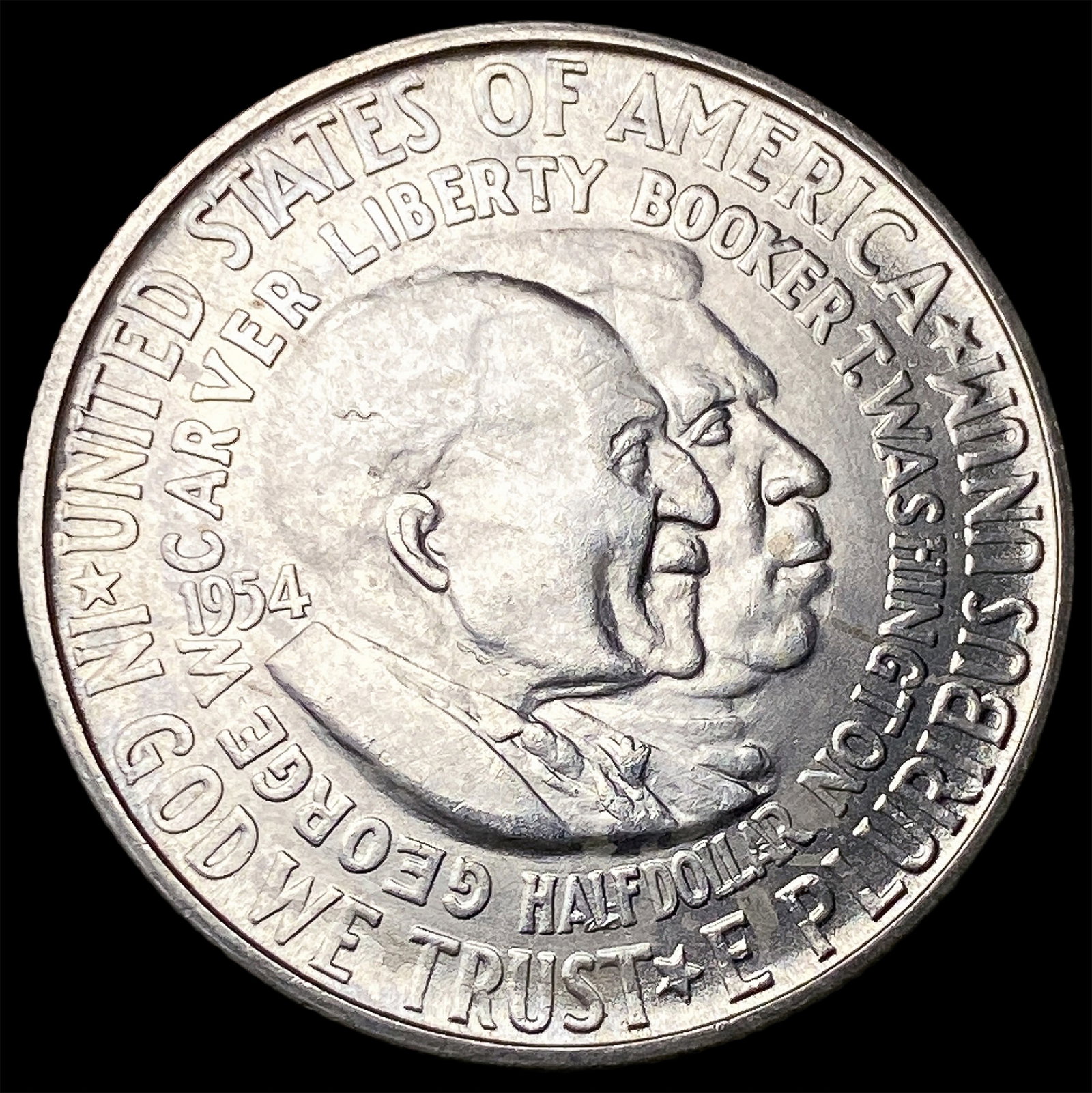 1954-S Silver Half Dollar Booker T. Washington/Carver UNCIRCULATED: 1954-S Silver Half Dollar Booker T. Washington/Carver UNCIRCULATED
