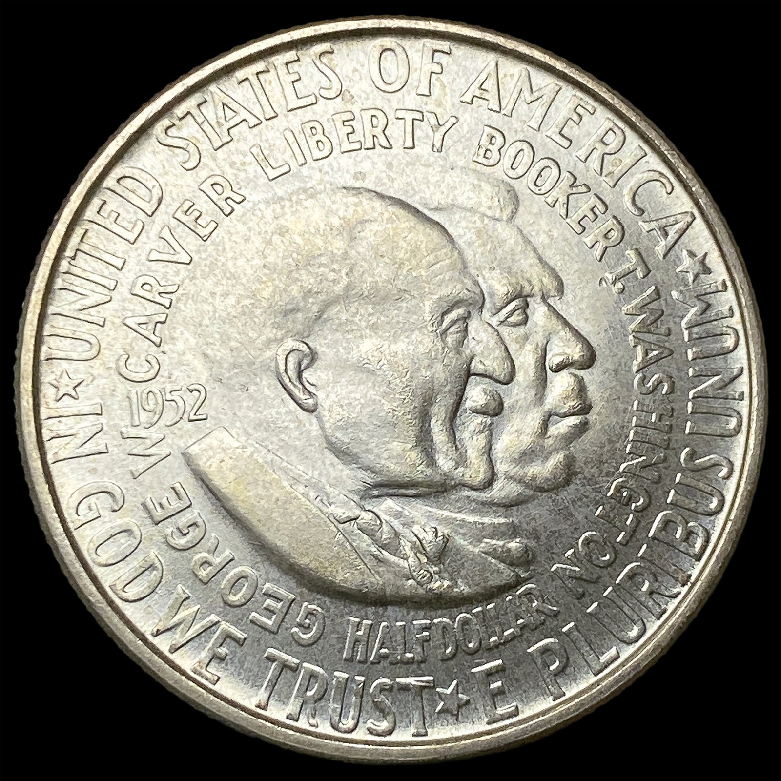 1952 Silver Half Dollar Booker T. Washington-Carver UNCIRCULATED: 1952 Silver Half Dollar Booker T. Washington-Carver UNCIRCULATED