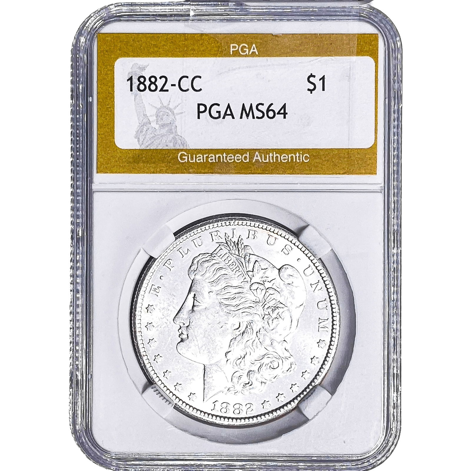 1882-CC Morgan Silver Dollar PGA MS64: 1882-CC Morgan Silver Dollar PGA MS64