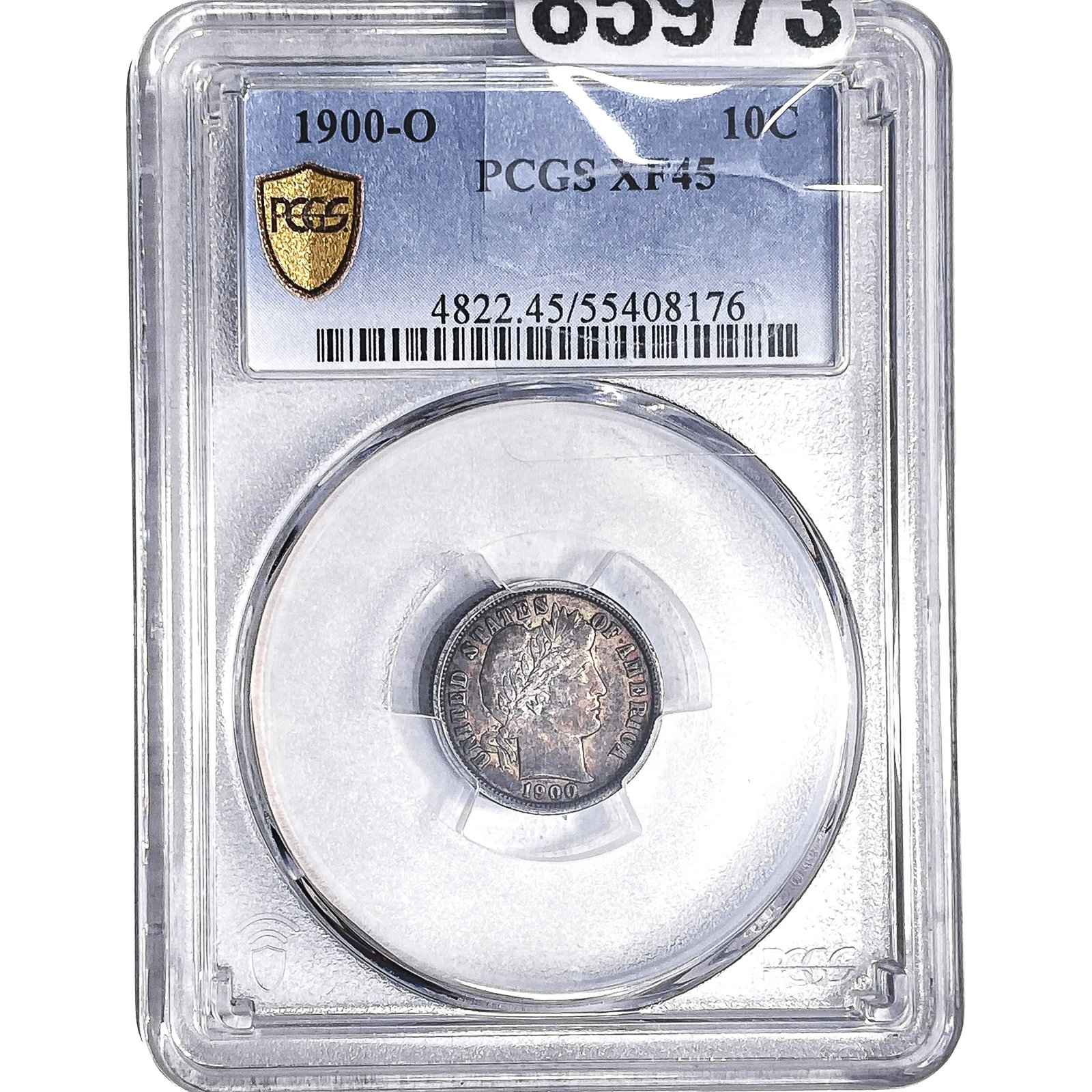1900-O Barber Dime PCGS XF45: 1900-O Barber Dime PCGS XF45