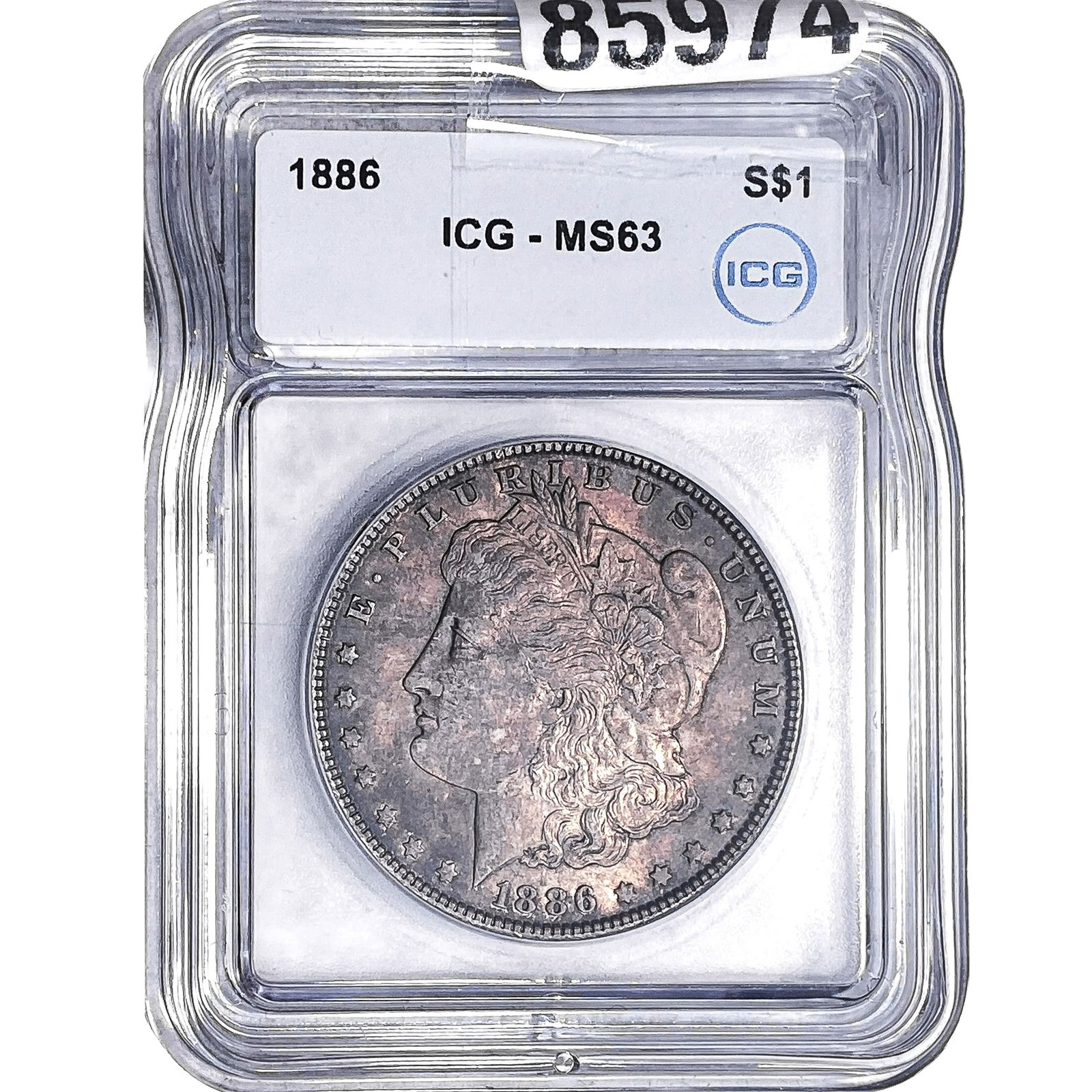 1886 Morgan Silver Dollar ICG MS63: 1886 Morgan Silver Dollar ICG MS63