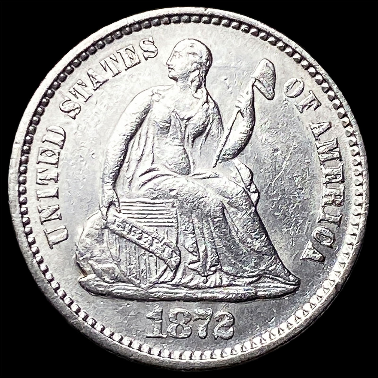 1872 Silver Half Dime CHOICE BU: 1872 Silver Half Dime CHOICE BU