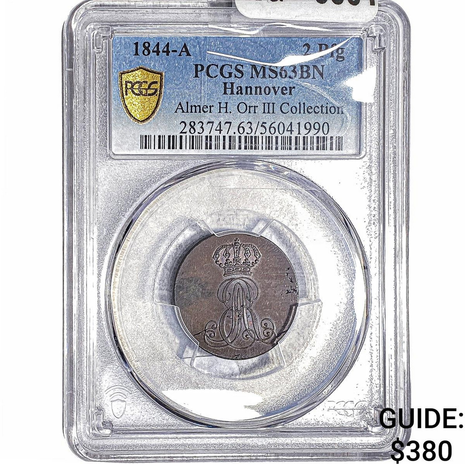 1844-A Hanover Copper 2 Pfennig PCGS MS63 BN (1 of 2)