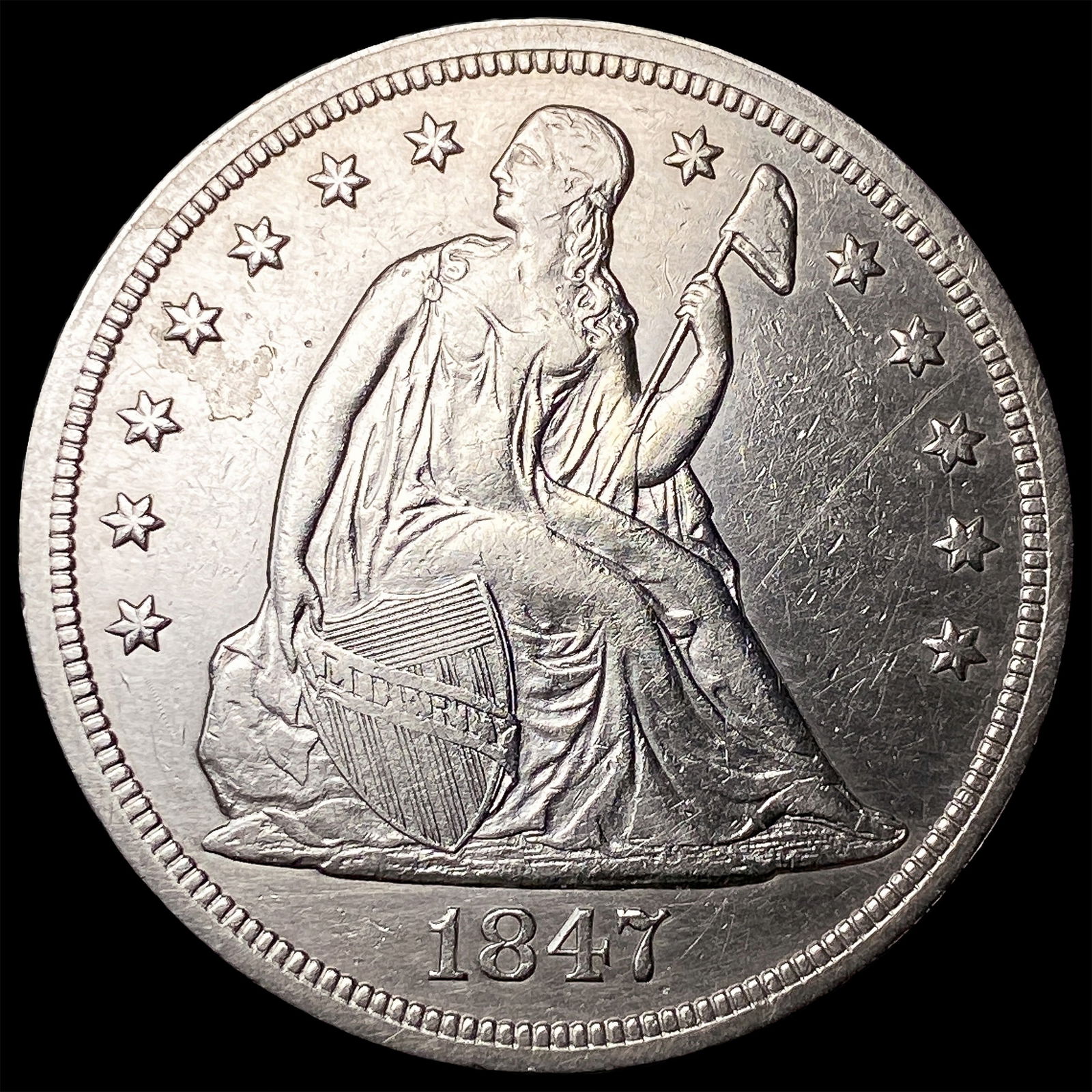 1847 Silver Dollar (Seated Liberty) UNCIRCULATED: 1847 Silver Dollar (Seated Liberty) UNCIRCULATED