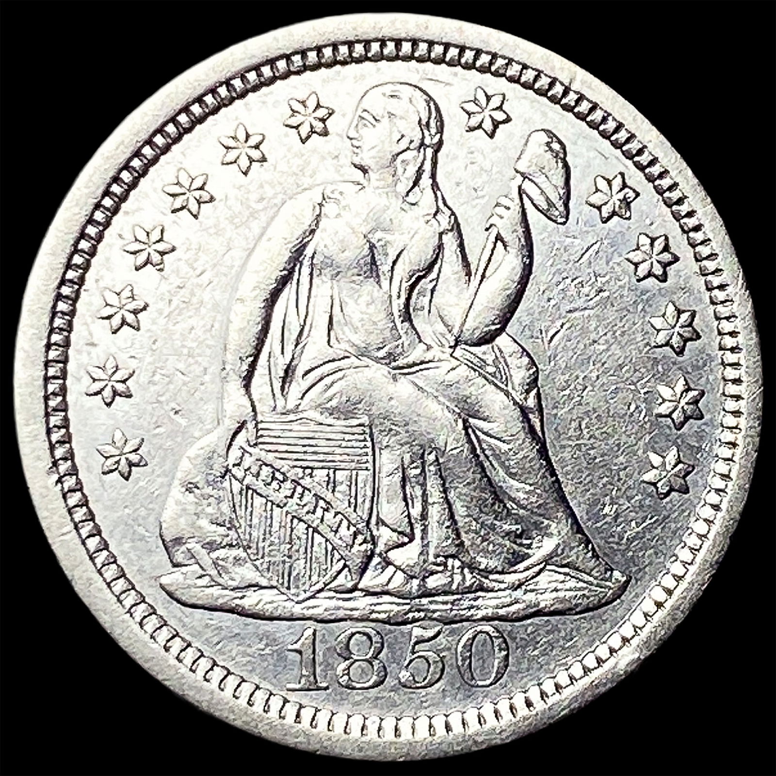 1850 Seated Liberty Dime CLOSELY UNCIRCULATED: 1850 Seated Liberty Dime CLOSELY UNCIRCULATED