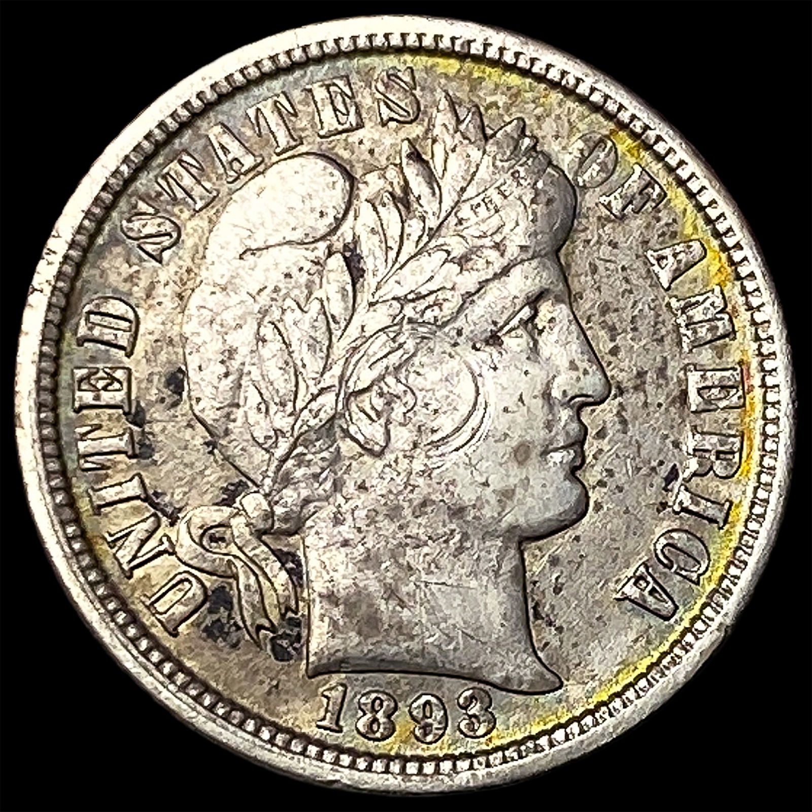 1893-O Silver Barber Dime NEARLY UNCIRCULATED: 1893-O Silver Barber Dime NEARLY UNCIRCULATED