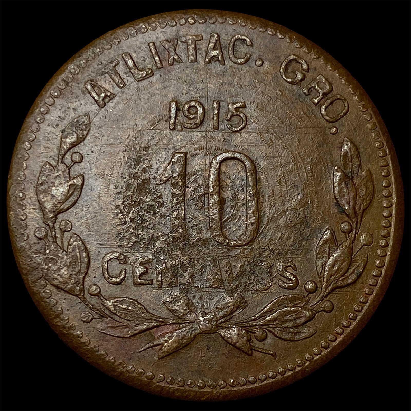 1915 Mexico 10 Centavos NEARLY UNCIRCULATED: 1915 Mexico 10 Centavos NEARLY UNCIRCULATED