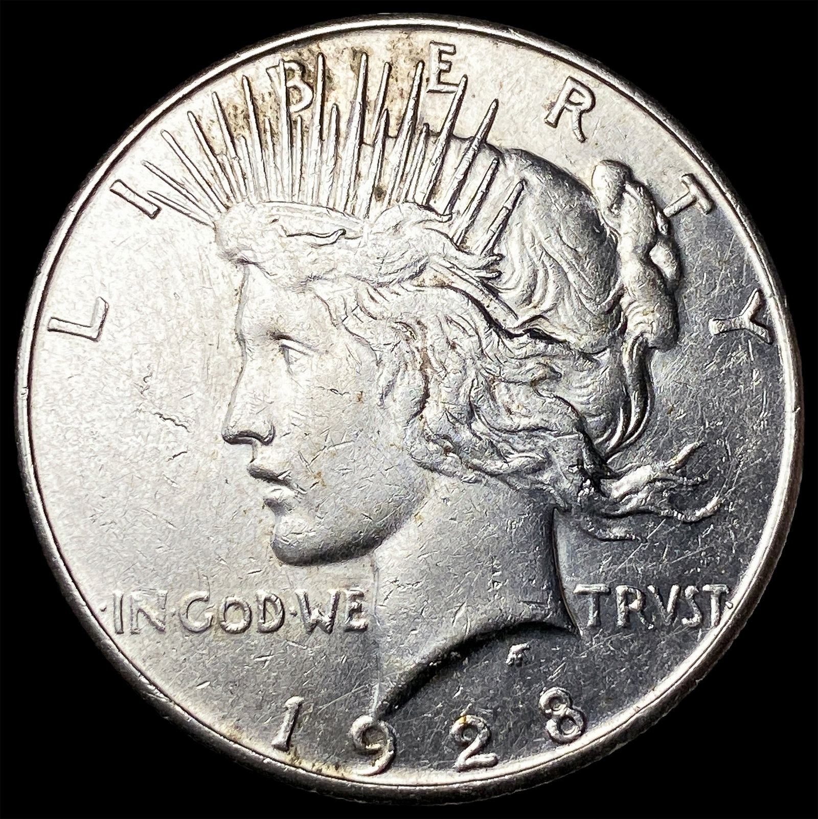 1928-S Silver Peace Dollar CHOICE AU: 1928-S Silver Peace Dollar CHOICE AU