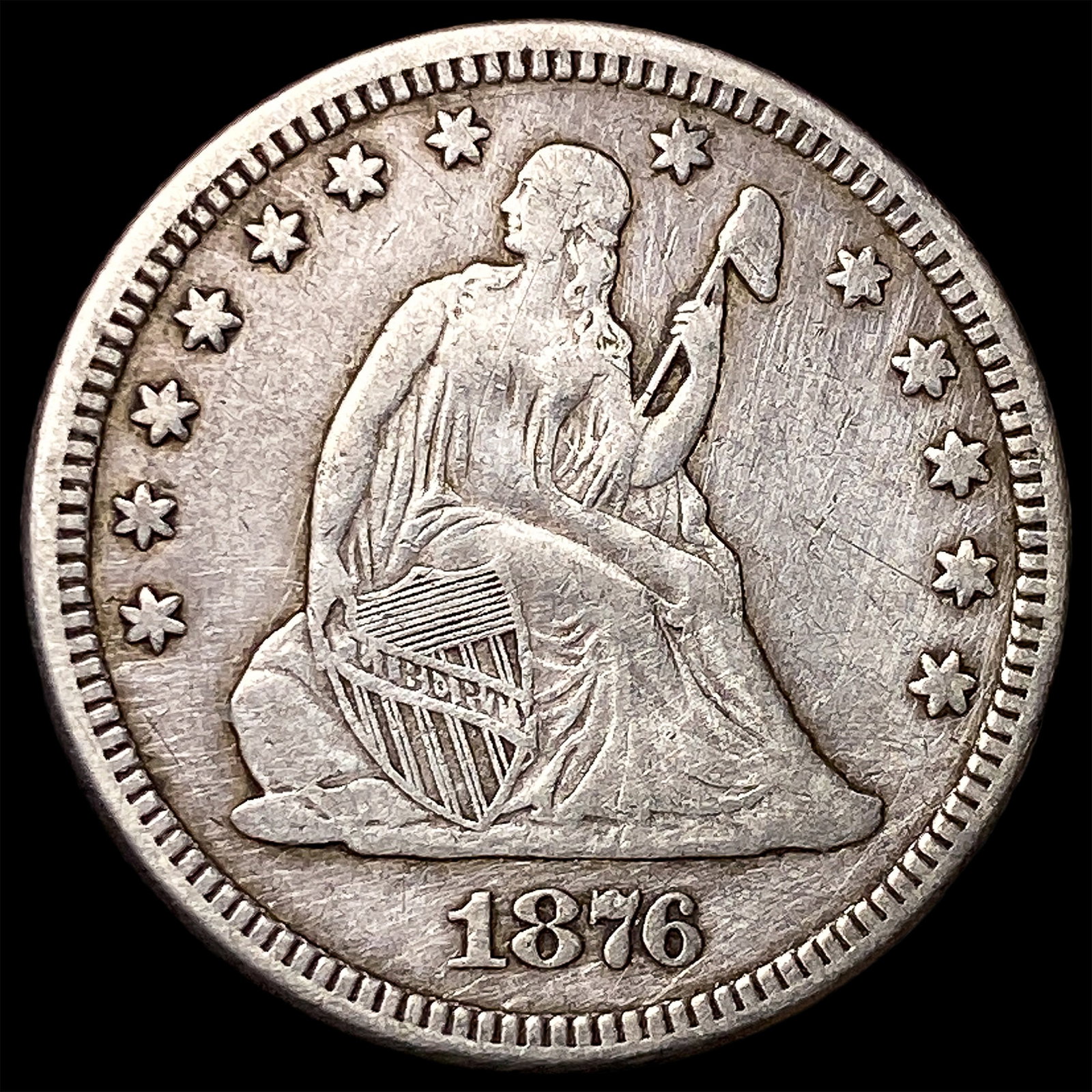 1876 Seated Liberty Quarter NEARLY UNCIRCULATED (1 of 2)