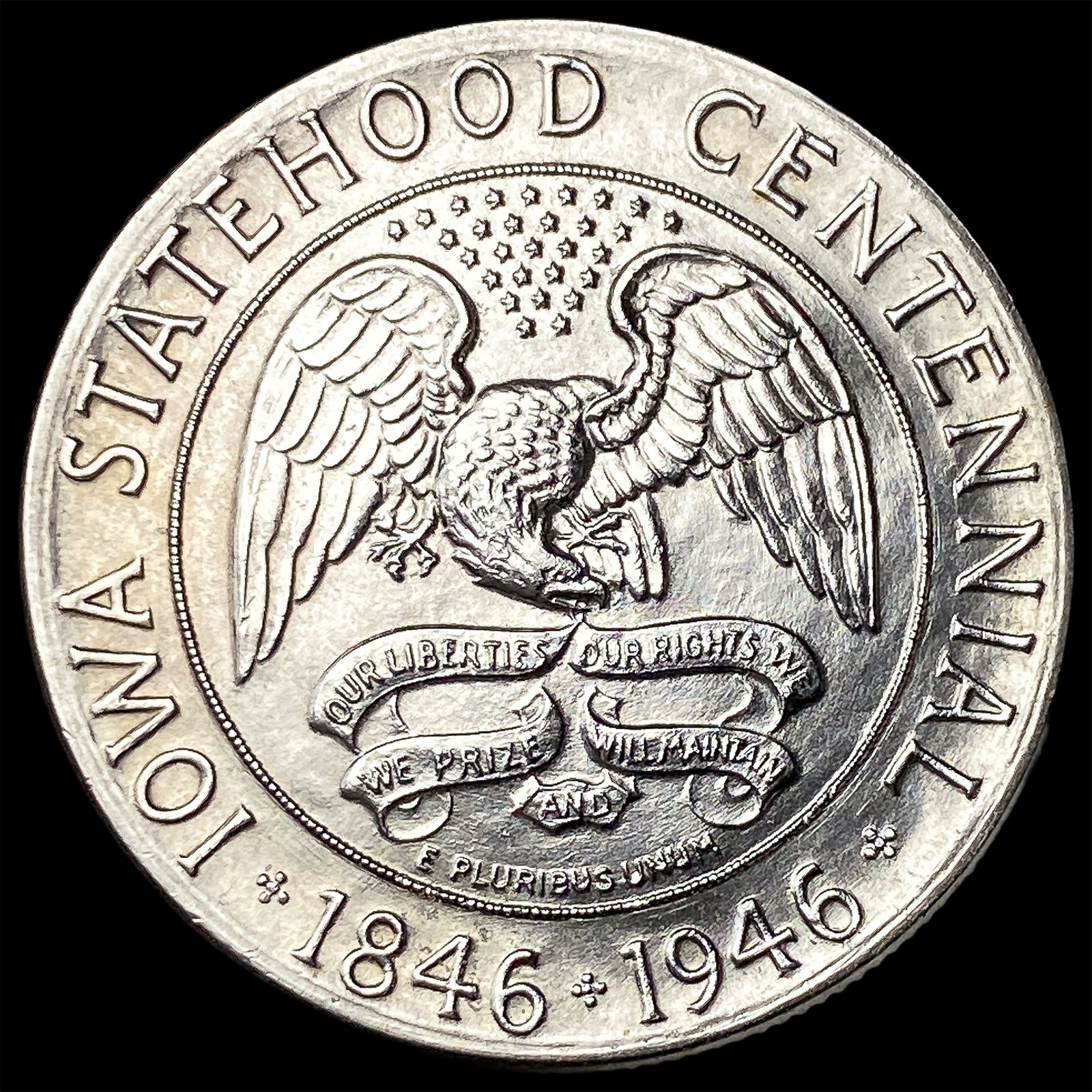 1946 Silver Iowa Centennial Half Dollar GEM BU: 1946 Silver Iowa Centennial Half Dollar GEM BU