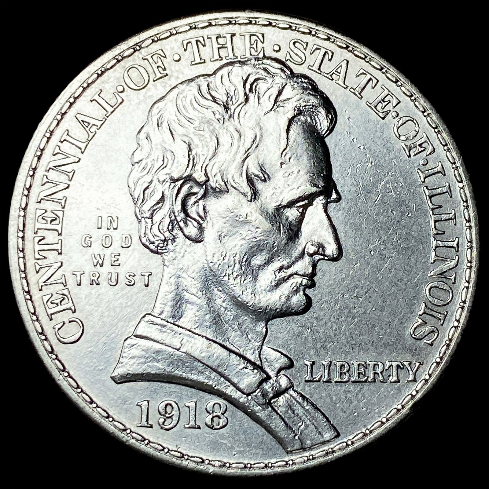 1918 Silver Half Dollar Illinois Centennial CLOSELY UNCIRCULATED: 1918 Silver Half Dollar Illinois Centennial CLOSELY UNCIRCULATED
