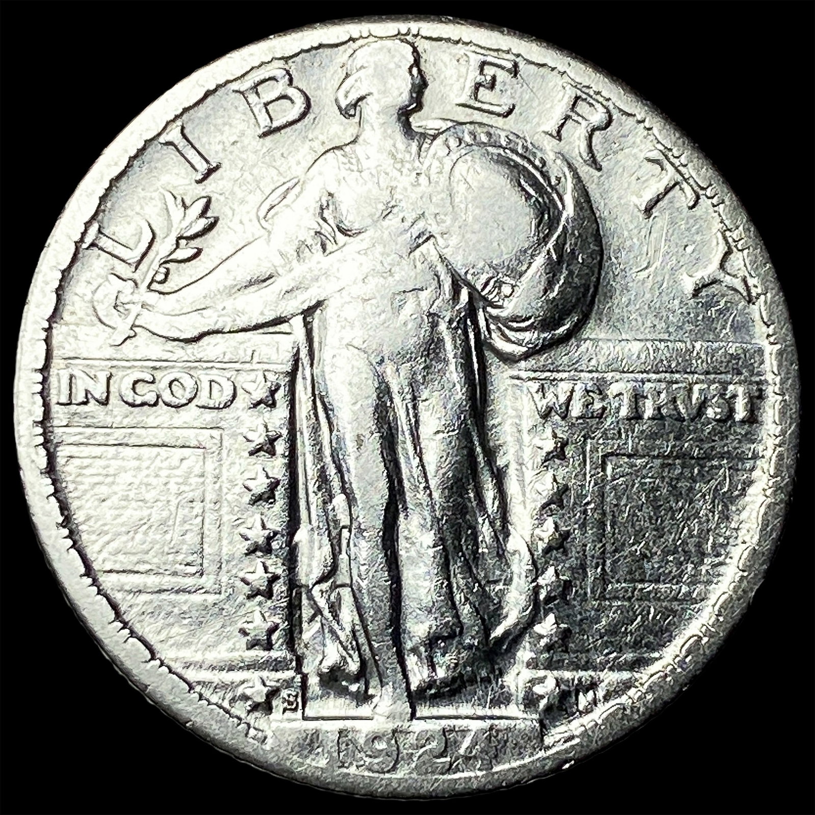 1924-S Silver Standing Liberty Quarter NEARLY UNCIRCULATED: 1924-S Silver Standing Liberty Quarter NEARLY UNCIRCULATED