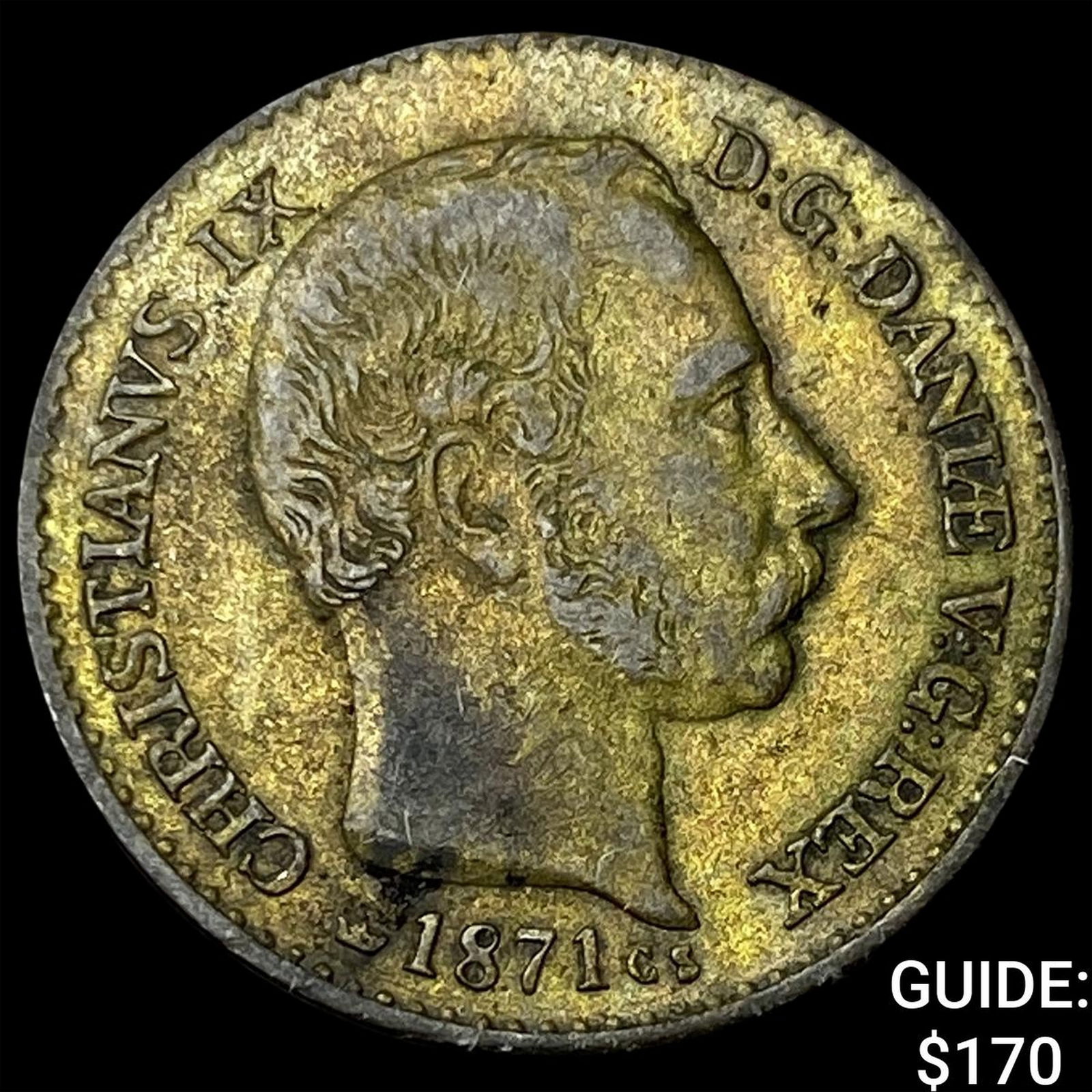 1871 Denmark Silver 4 Skilling - Christian IX NEARLY UNCIRCULATED: 1871 Denmark Silver 4 Skilling - Christian IX NEARLY UNCIRCULATED