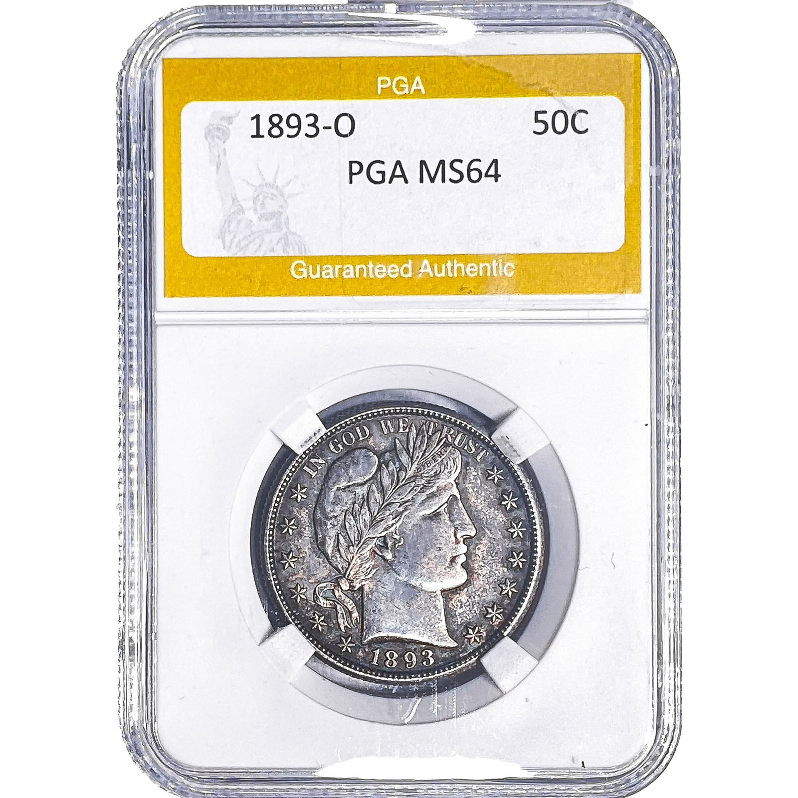 1893-O Barber Half Dollar PGA MS64: 1893-O Barber Half Dollar PGA MS64