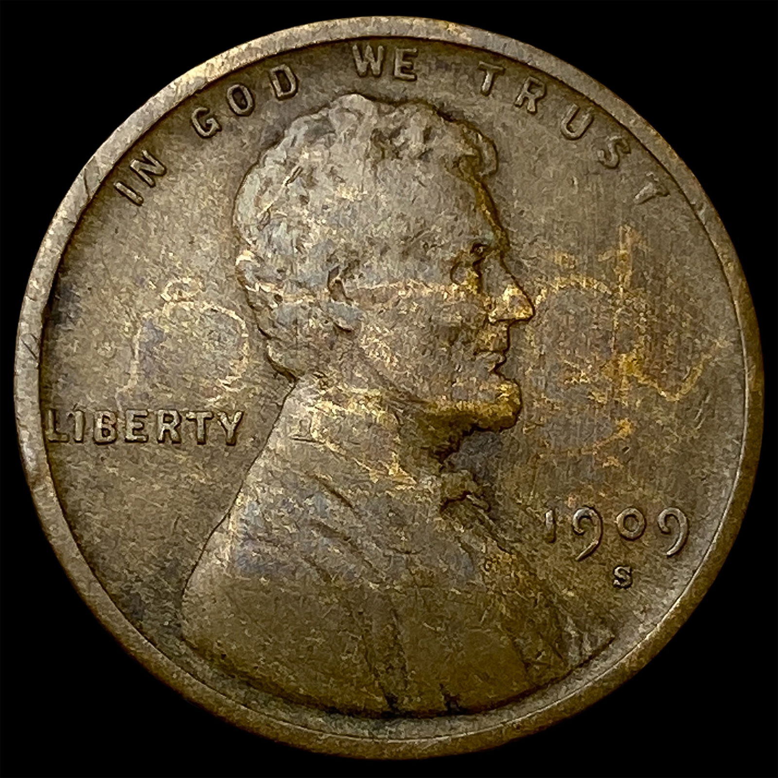 1909-S Lincoln Wheat Cent LIGHTLY CIRCULATED: 1909-S Lincoln Wheat Cent LIGHTLY CIRCULATED