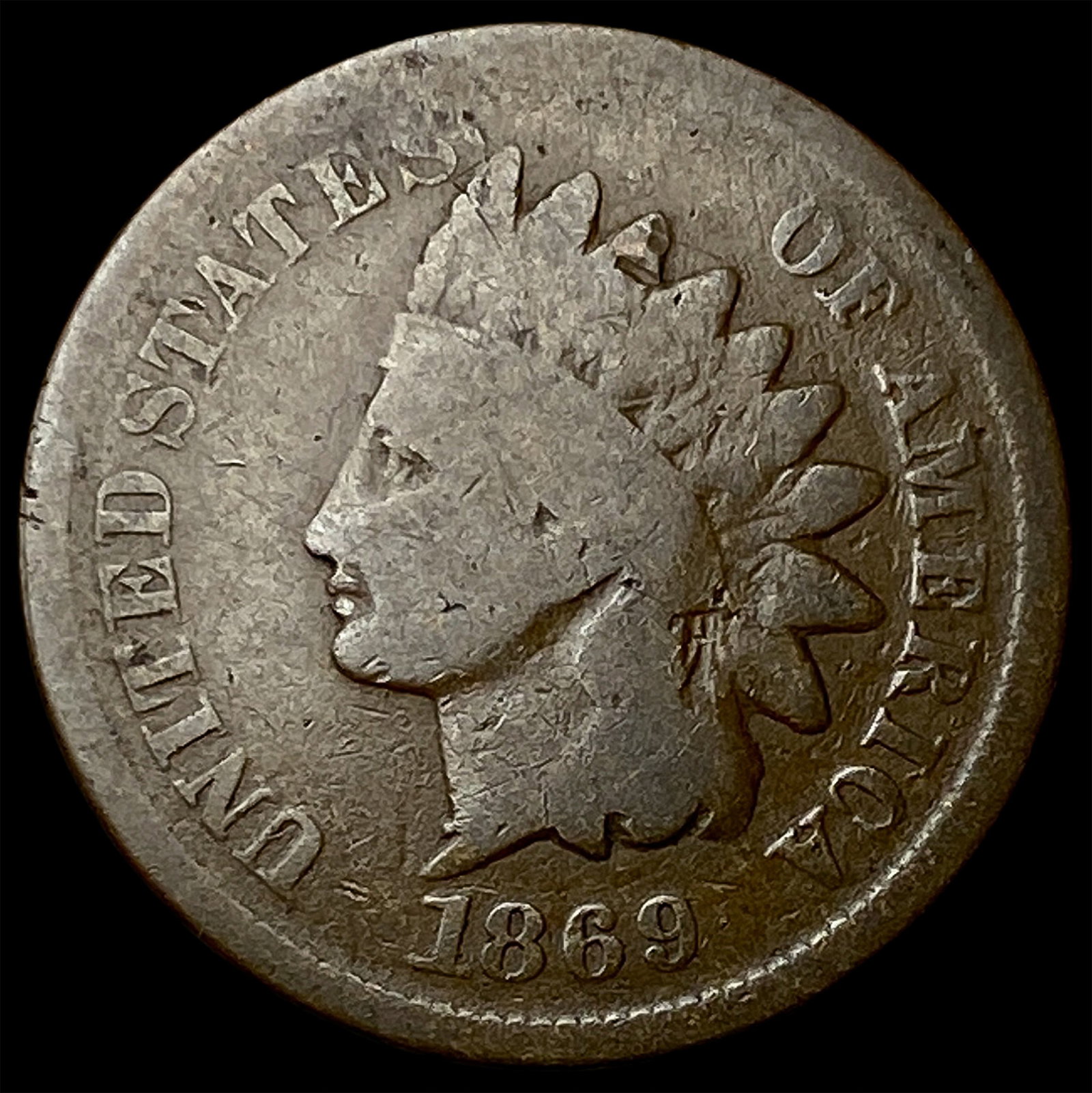 1869 Indian Head Cent NICELY CIRCULATED: 1869 Indian Head Cent NICELY CIRCULATED