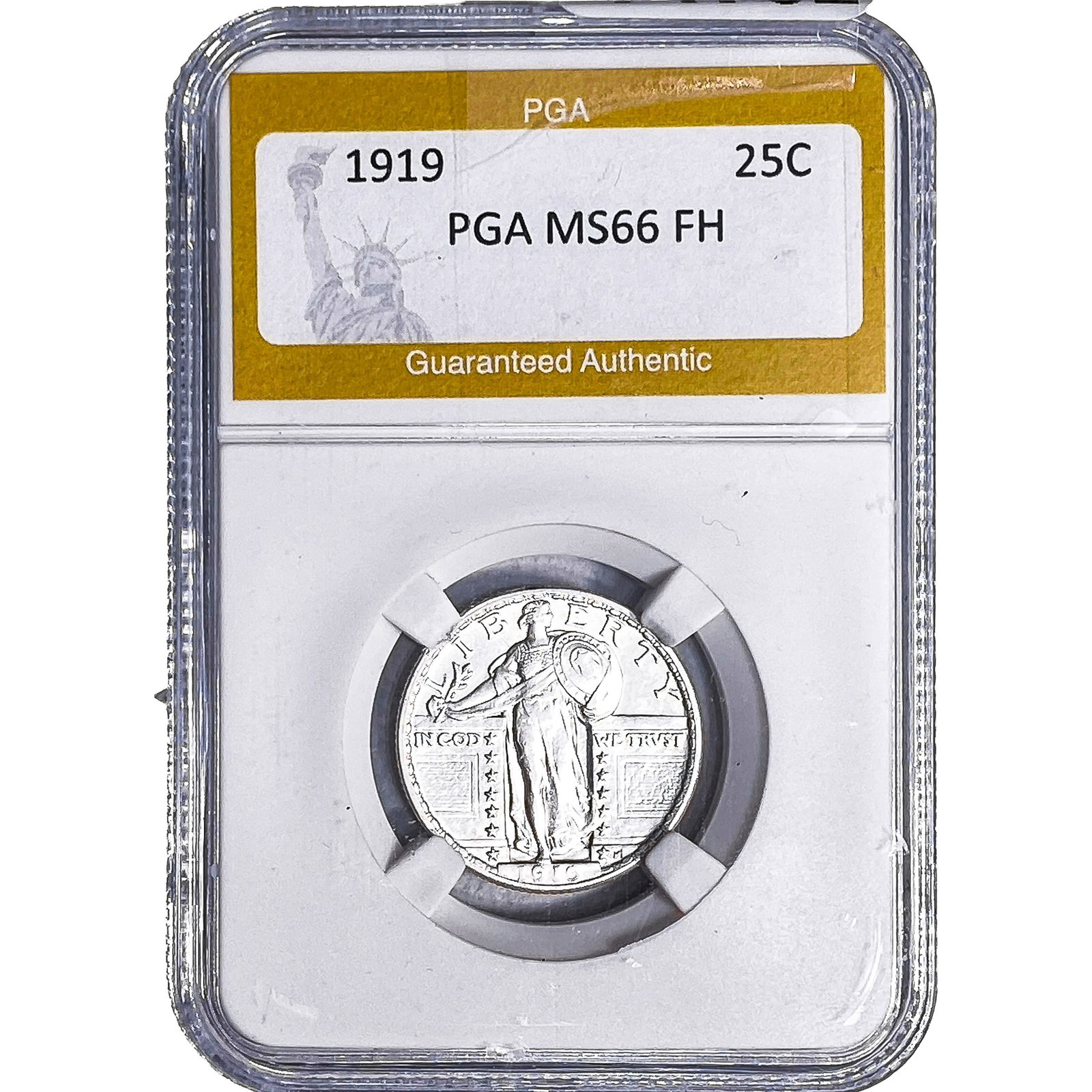 1919 Standing Liberty Quarter PGA MS66 FH: 1919 Standing Liberty Quarter PGA MS66 FH