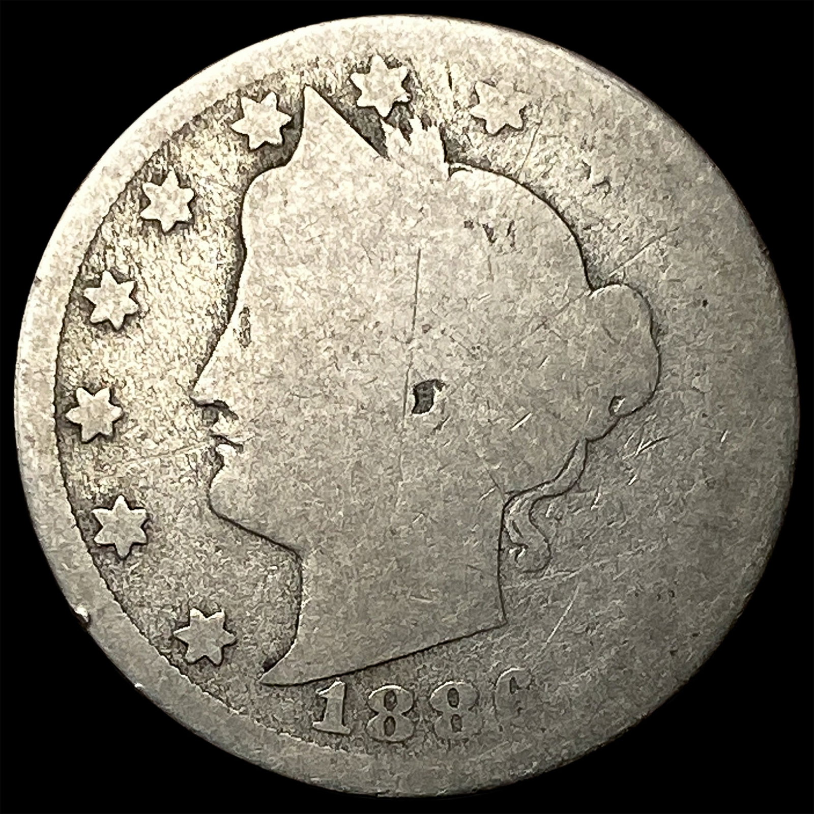 1886 Liberty Head Nickel NICELY CIRCULATED: 1886 Liberty Head Nickel NICELY CIRCULATED
