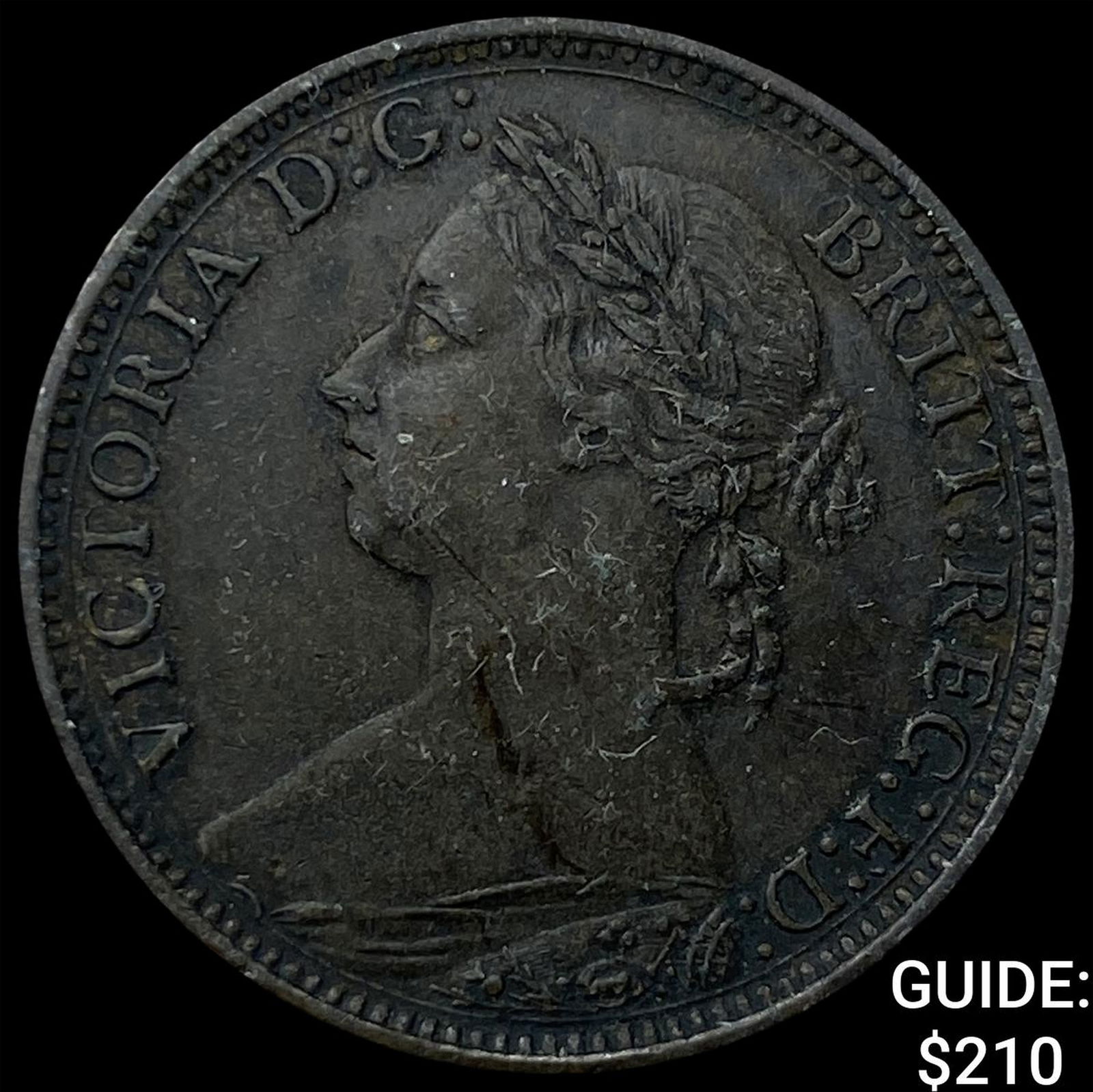 1882-H Great Britain Bronze Farthing - Victoria NEARLY UNCIRCULATED: 1882-H Great Britain Bronze Farthing - Victoria NEARLY UNCIRCULATED