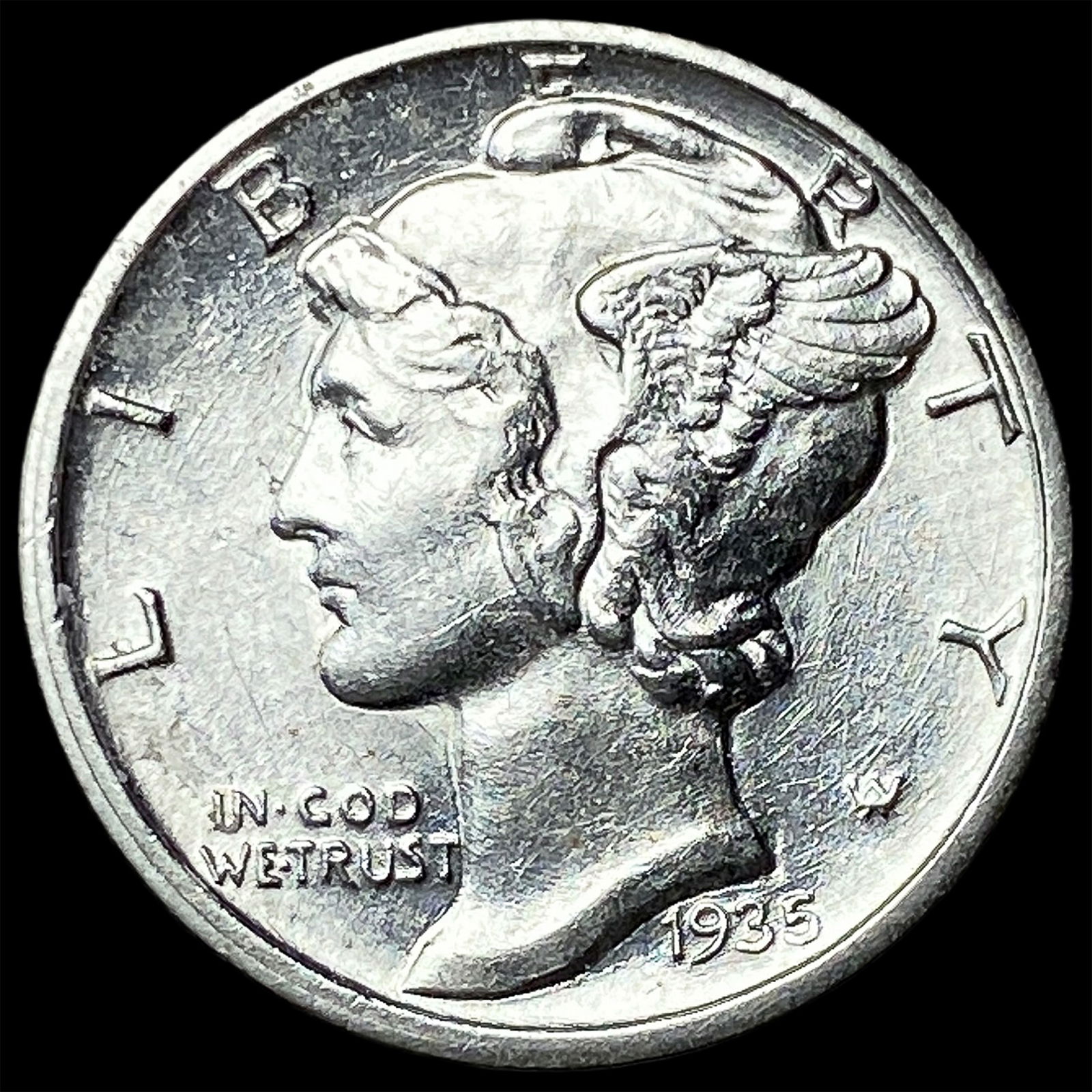 1935-S Silver Mercury Dime CHOICE AU: 1935-S Silver Mercury Dime CHOICE AU