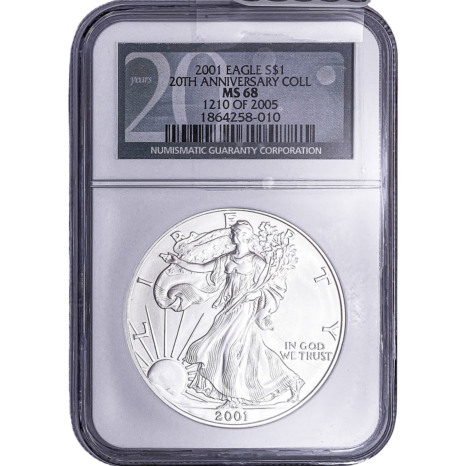 2001 Silver Eagle NGC MS68: 2001 Silver Eagle NGC MS68