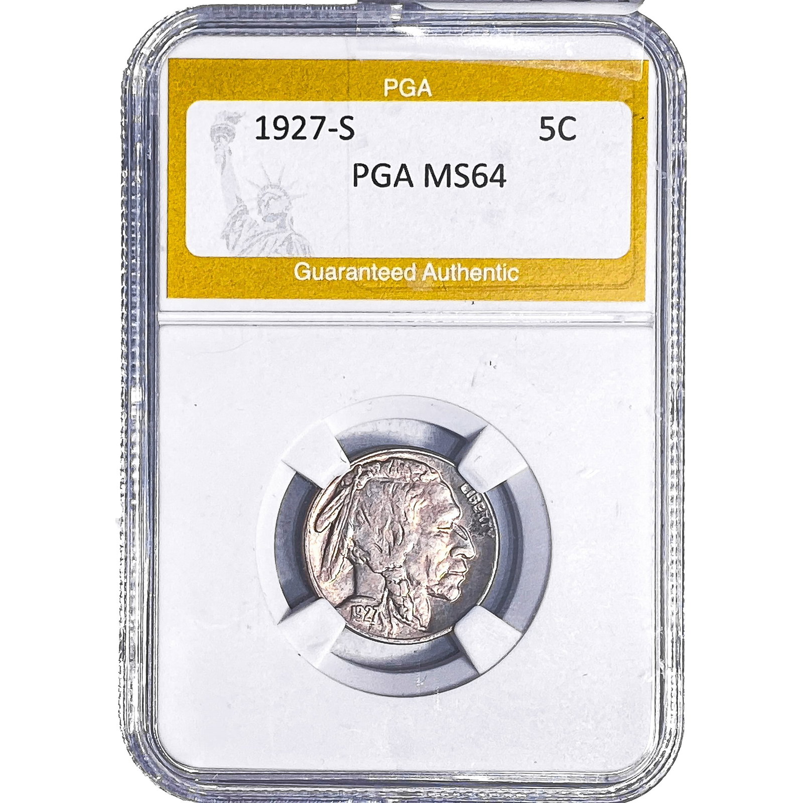 1927-S Buffalo Nickel PGA MS64: 1927-S Buffalo Nickel PGA MS64